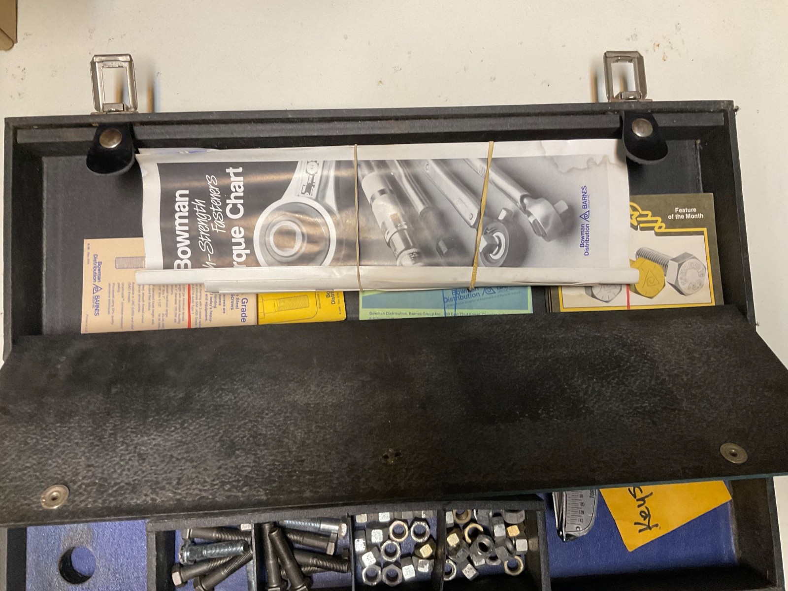 Vintage Bowman Torque Wrench in Case with Paperwork. Untested.