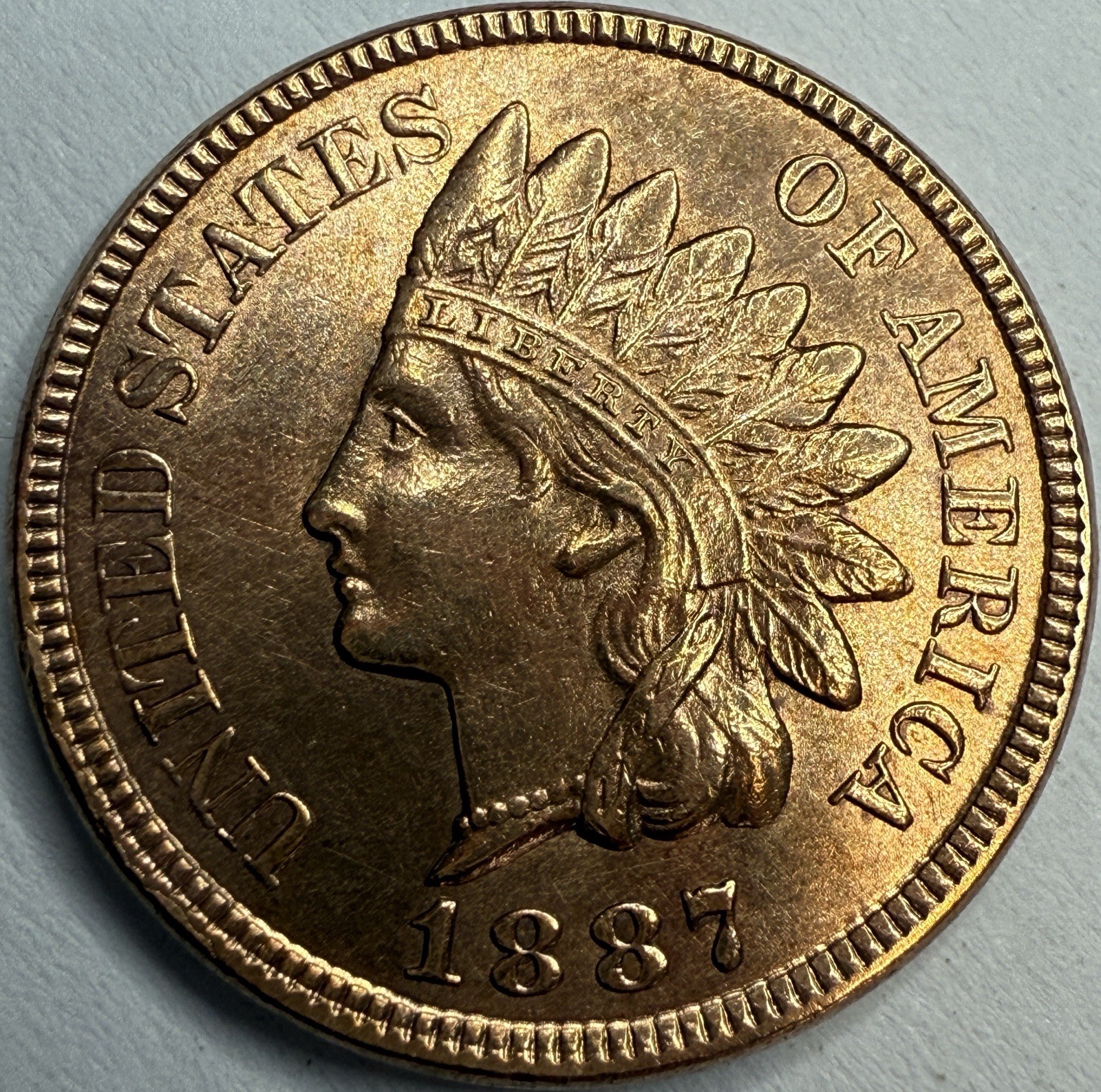 1887 Uncirculated Indian Head Cent Exact Coin Imaged #IND734