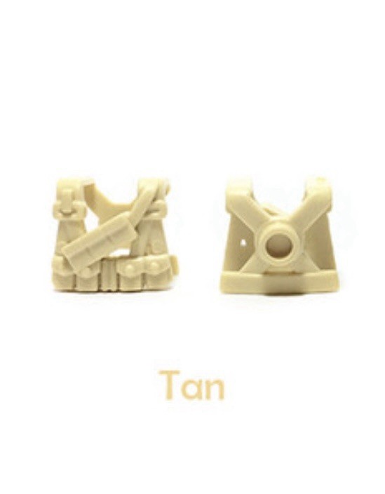 Brick Warriors TAN US Gunner Suspenders compatible with Lego brick Minifigs
