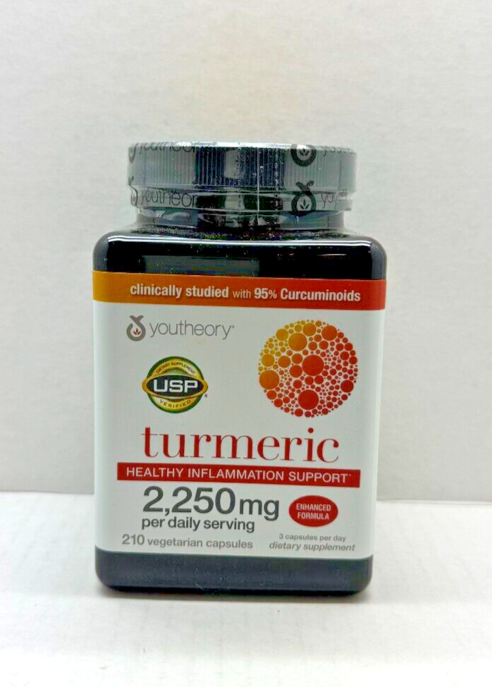 youtheory Turmeric 2250mg Extra Strength 210 Capsules