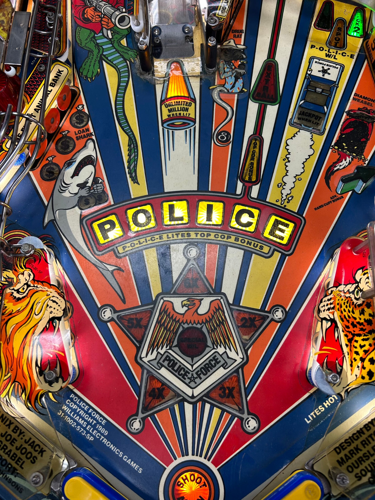 Police Force Pinball Machine by Williams 1989 - Professionally Refurbished