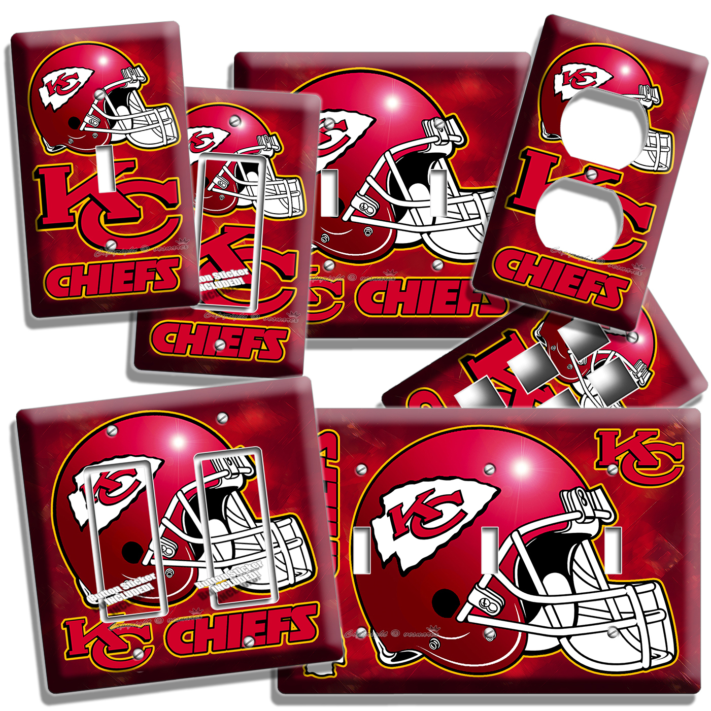 KANSAS CITY CHIEFS FOOTBALL TEAM LIGHT SWITCH OUTLET WALL PLATE SPORT GAME DECOR
