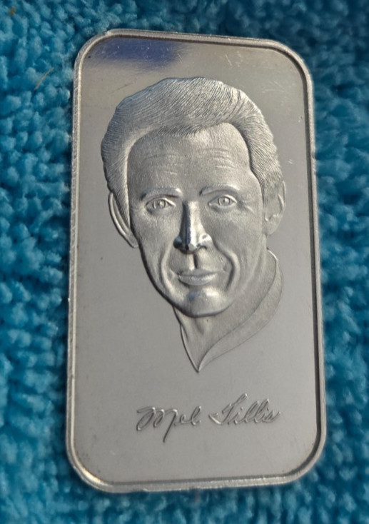 1975 1 oz .999 Silver Art Bar Music City Mint Mel Tillis New Uncirculated Rare