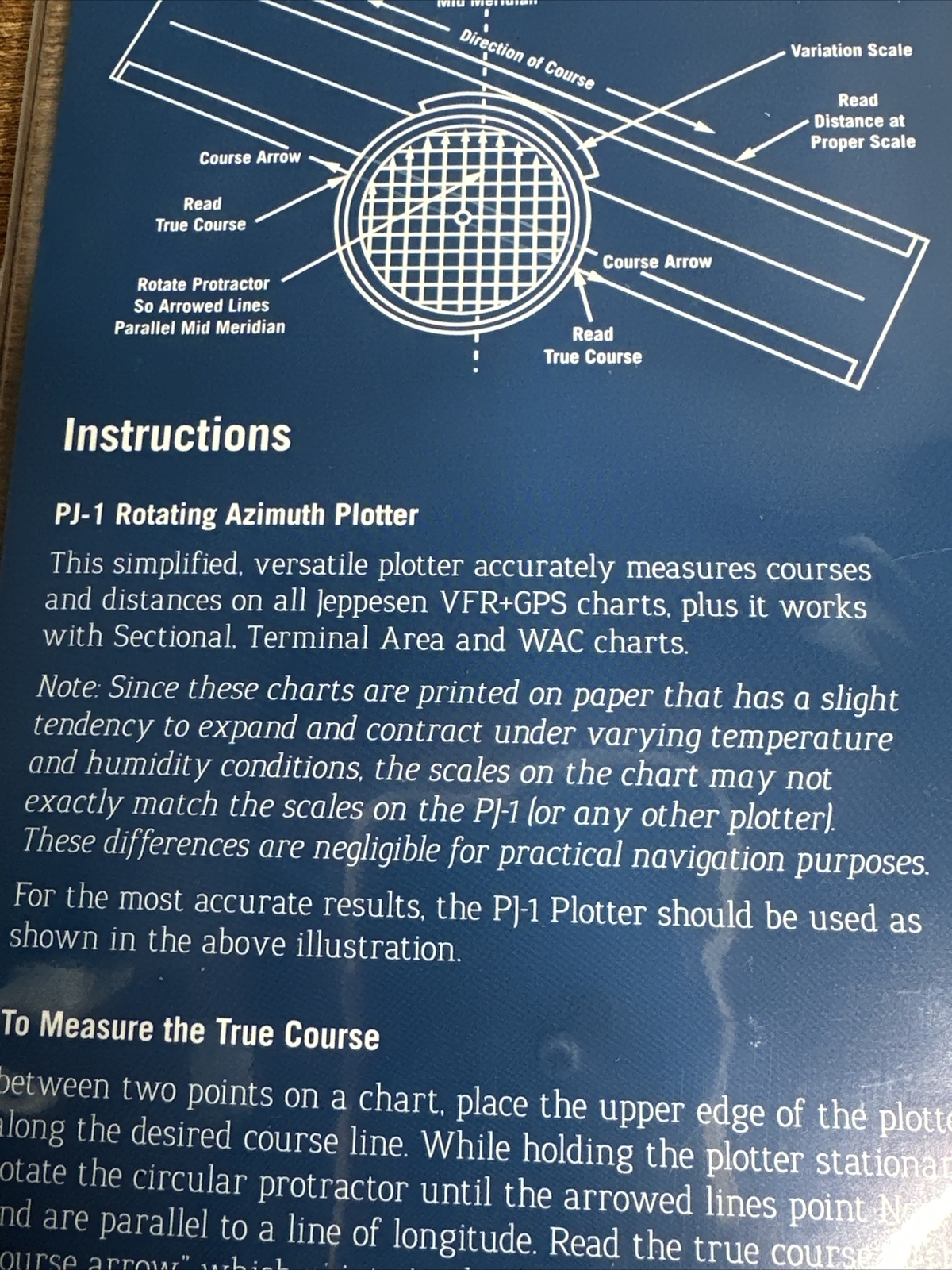 Jeppesen PJ-1 Rotating Azimuth Plotter Nautical/Statute Miles