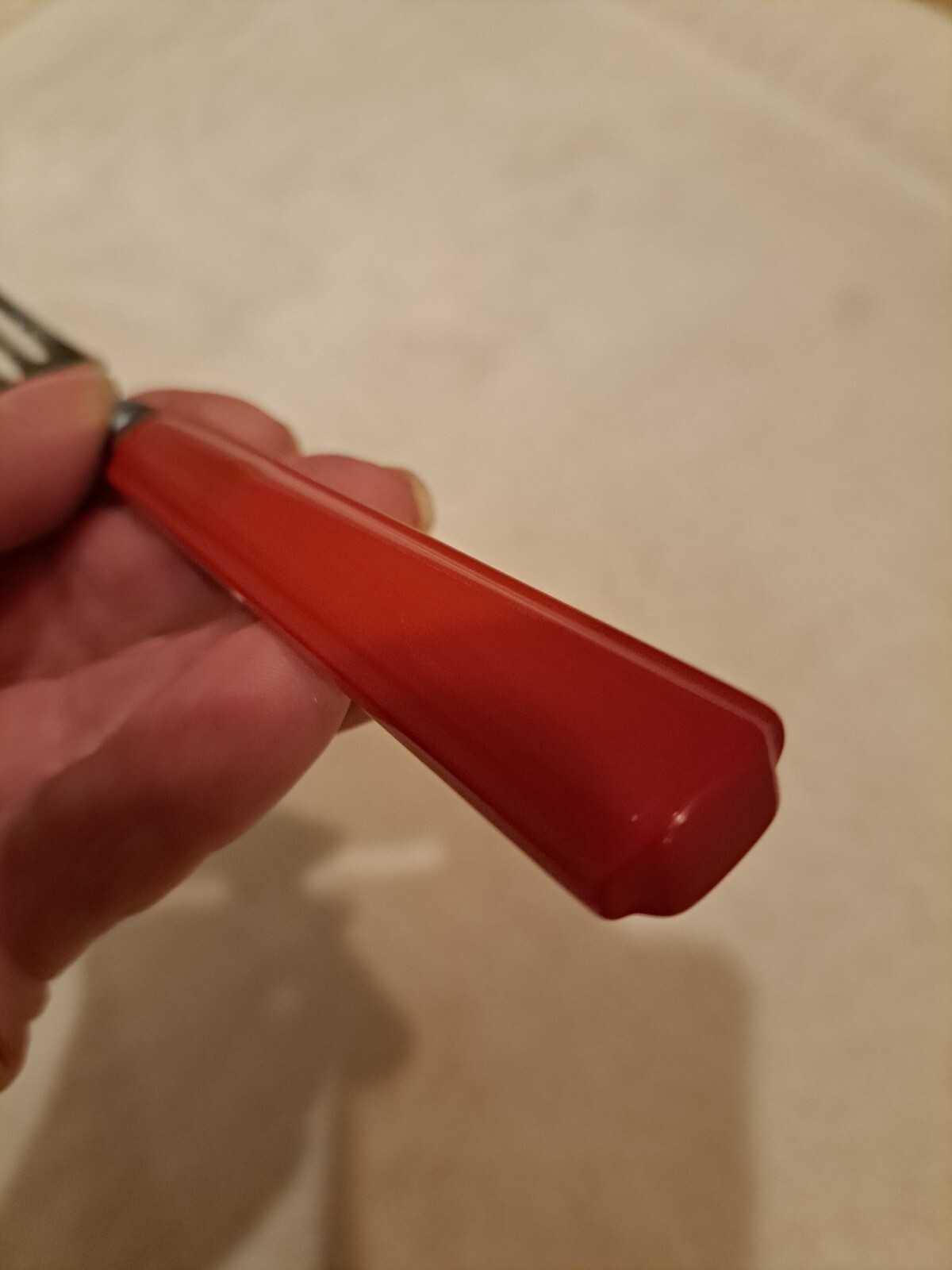 VTG mid-century Table fork Red Bakelite Handle stainless steel