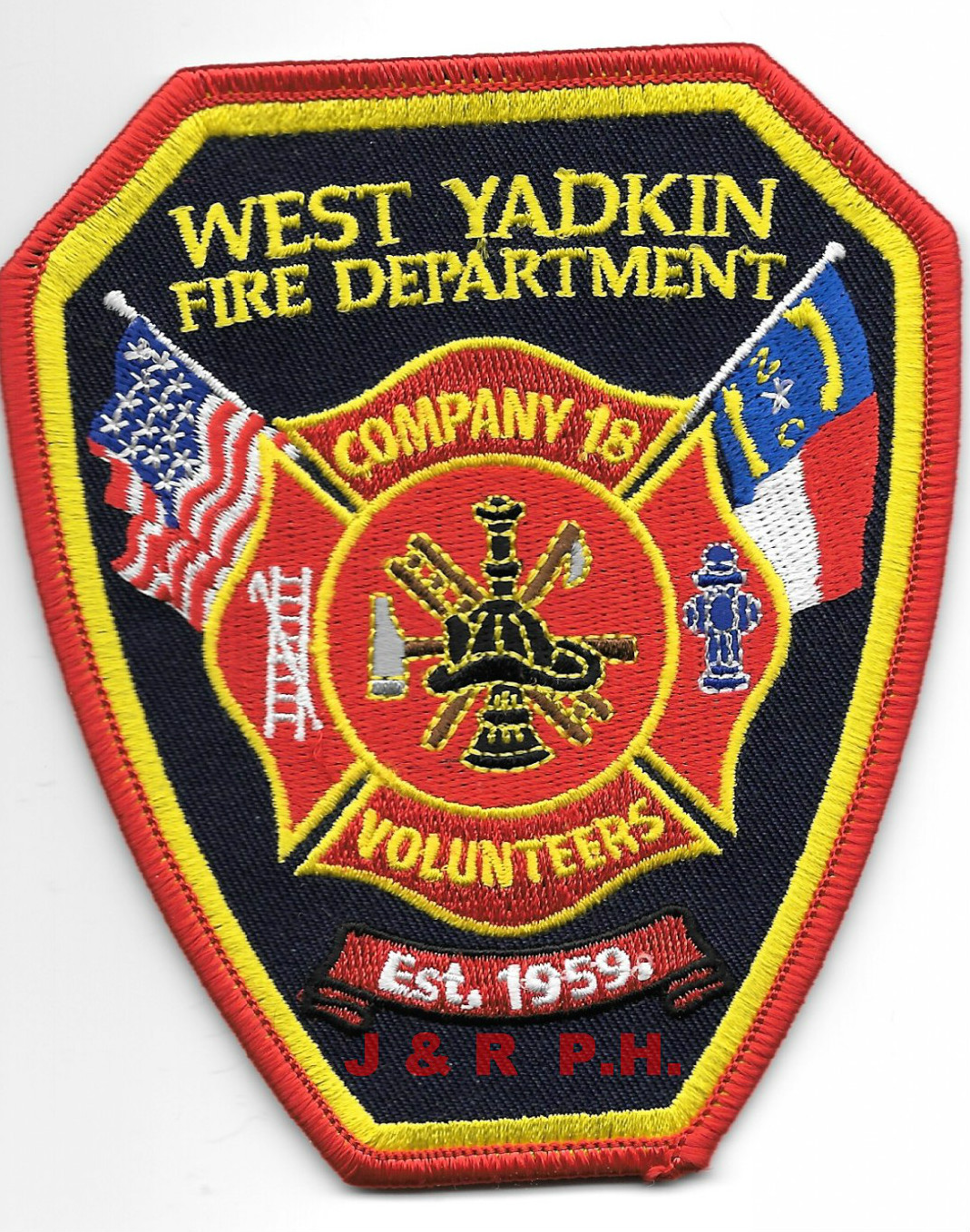 West Yadkin  Company-18, NC  "est. 1959" (4" x 4.5" size) fire patch