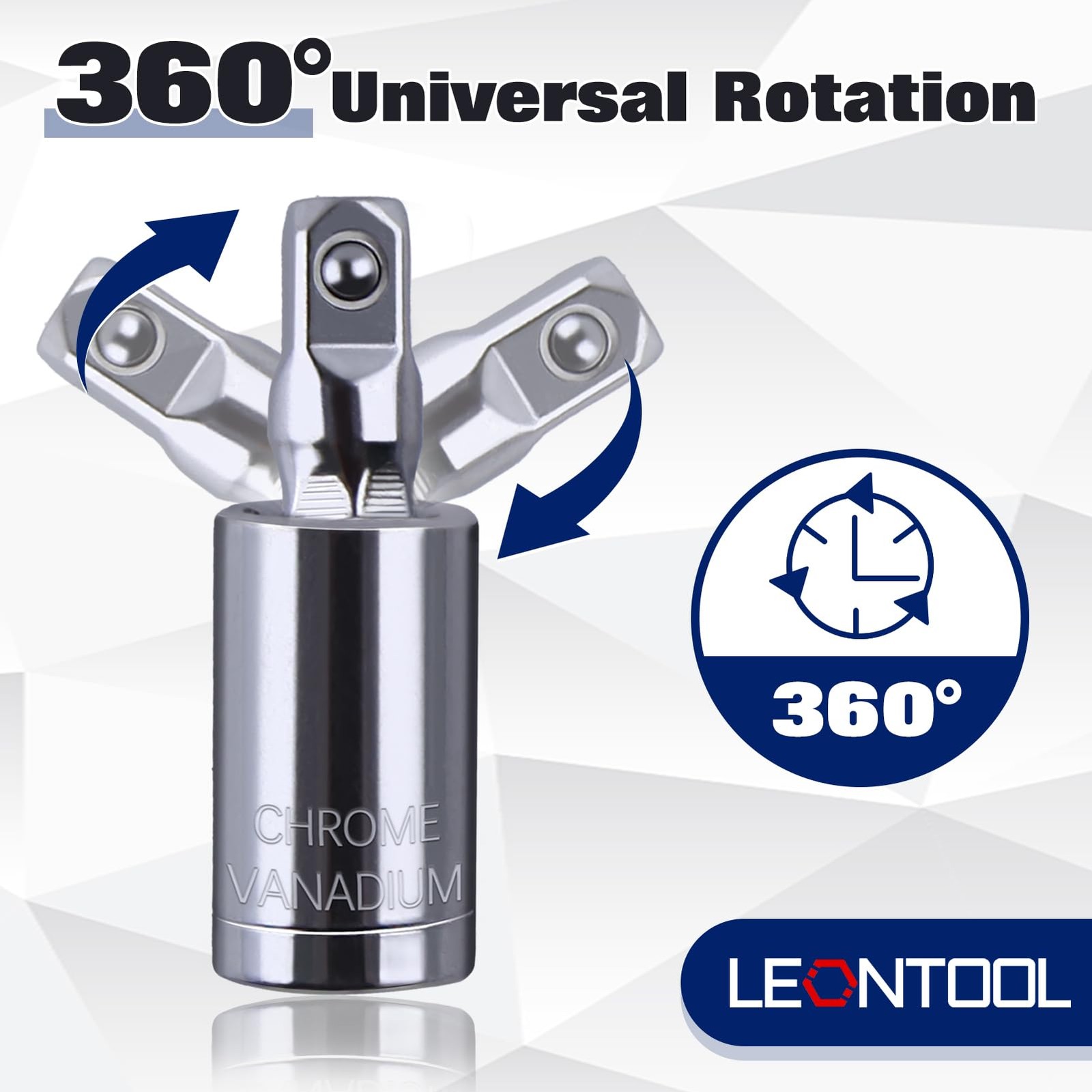 3Pcs Universal Joint Socket Set 1/4" 3/8" 1/2" Drive Swivel Socket
