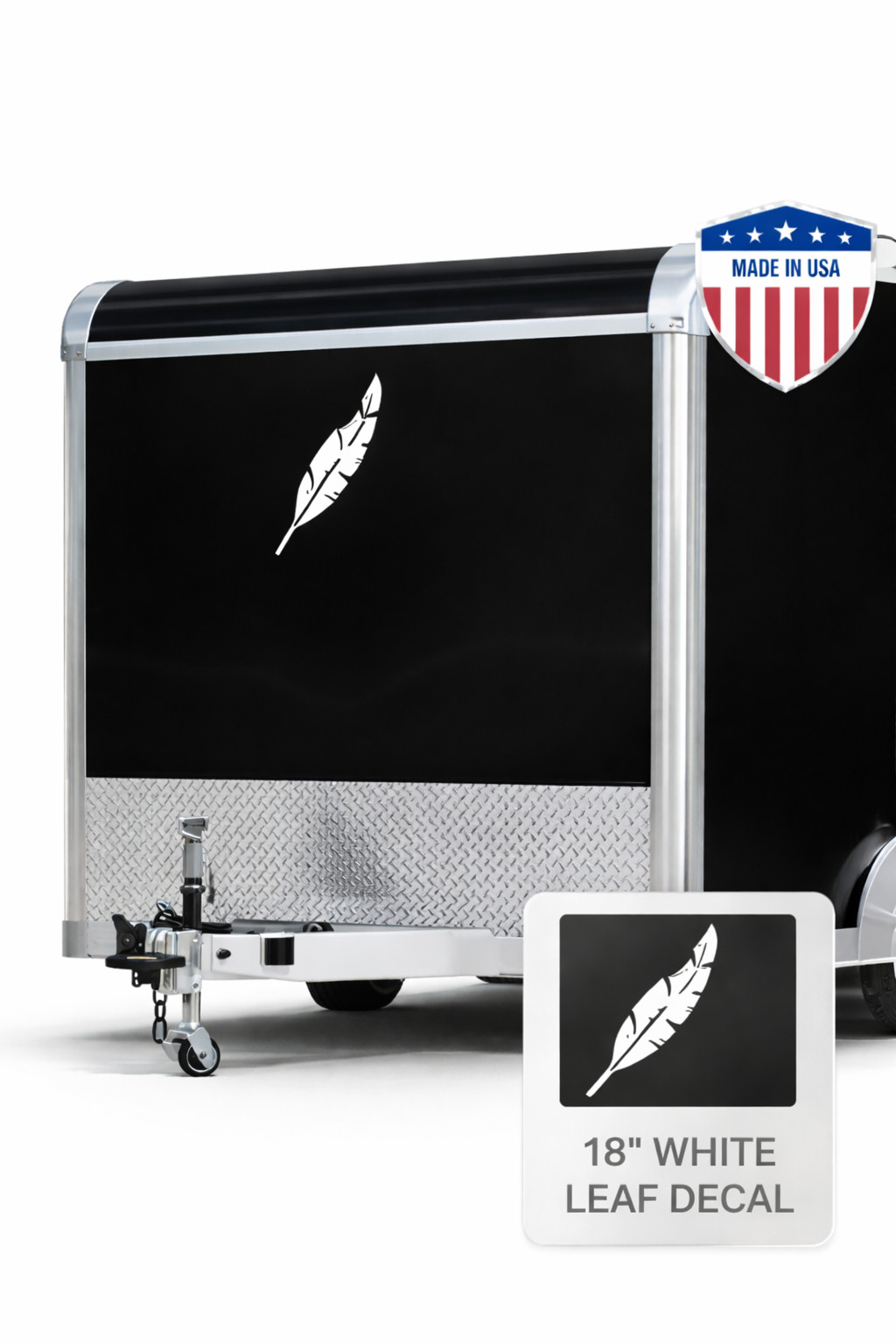 Fits Featherlite Aluminum Trailer Leaf Logo Decal White 18” Replacement Sticker