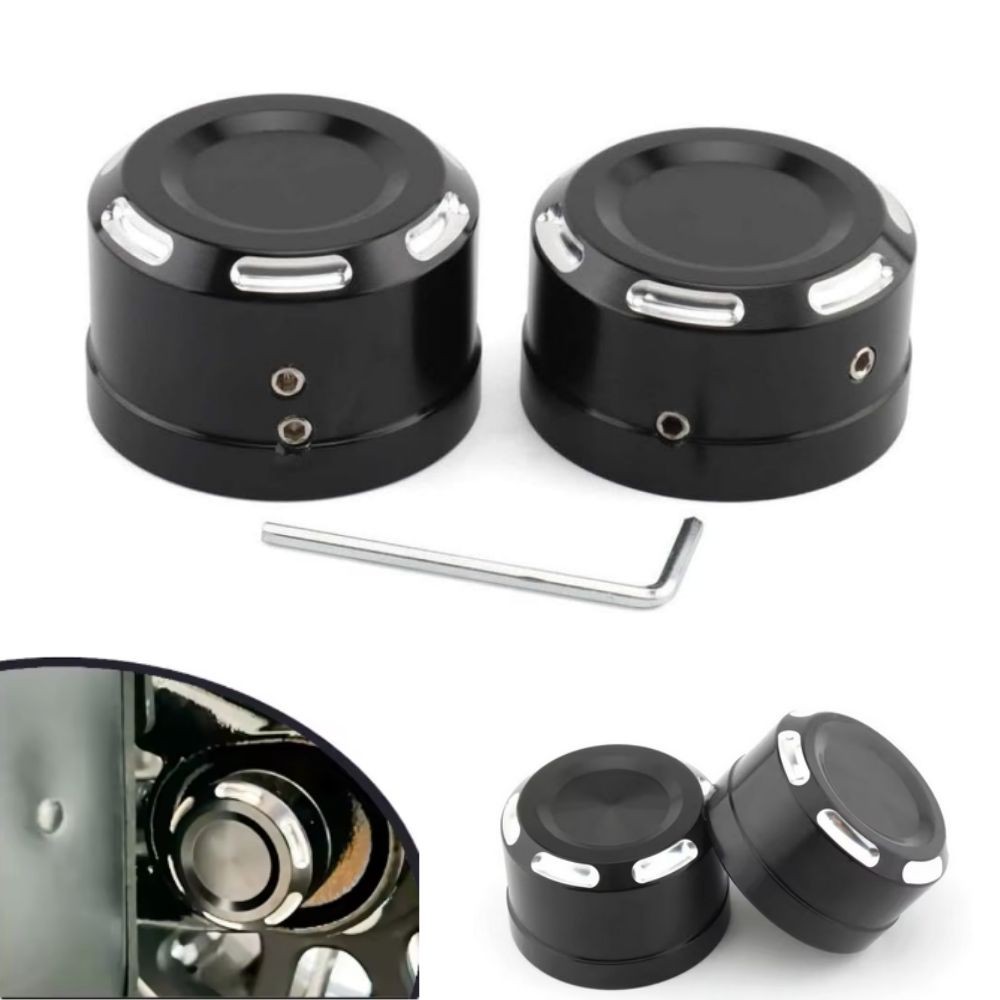 2X Motorcycle Rear Axle Bolt Nut Cap Cover For Harley Softail Street Bob Fat Boy