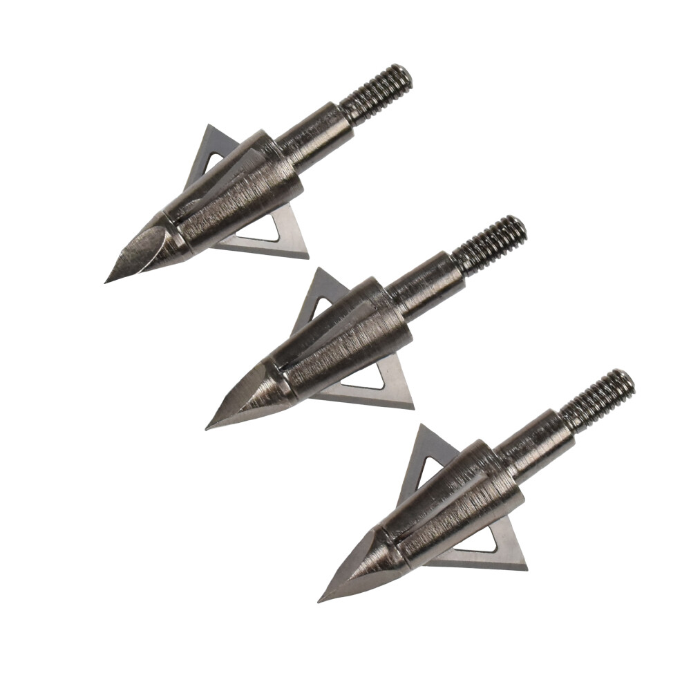 Archery Hunting Steel 3-Blade Arrow Heads 125 Grain Broadheads Hunting Shooting