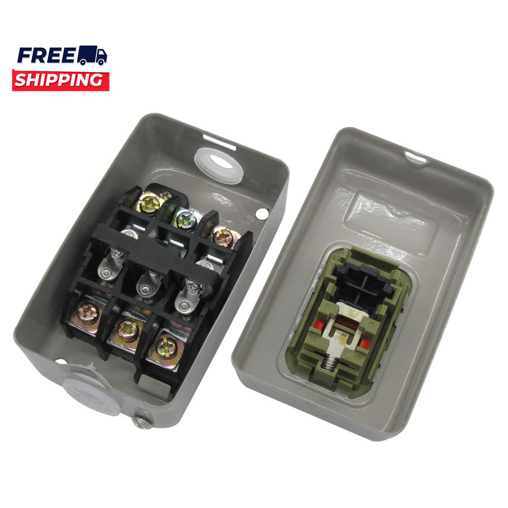 AC 220V/380V Push Button Switch On/Off Start Stop Switch 3 Phase Self Lock Elect