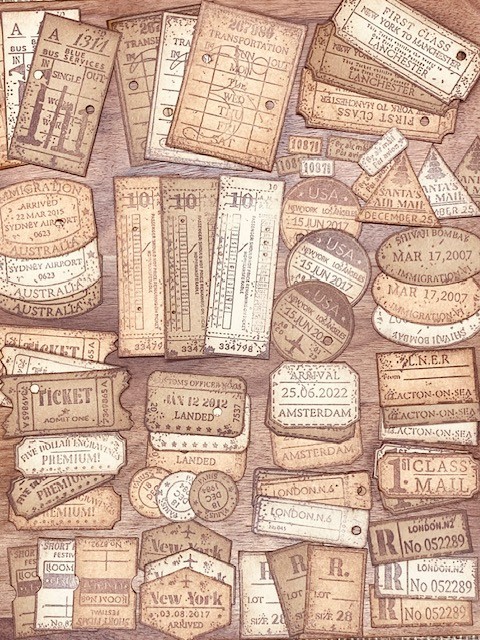 Clear stamps for endless travel stub inventory! (set of 24)