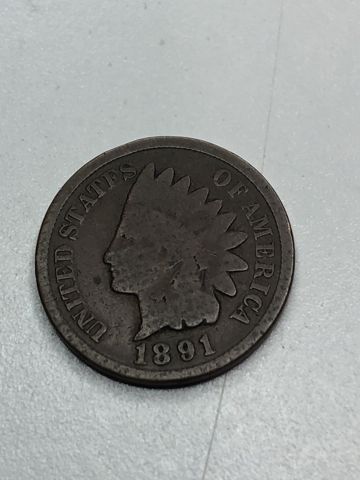 1891 P - Indian Head Penny - G/VG