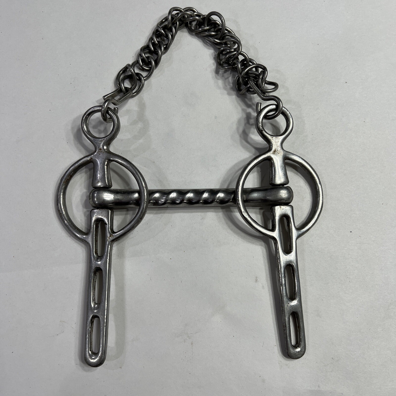 Driving Riding Liverpool Bit 4 1/2" Stainless stiff mouth chin chain