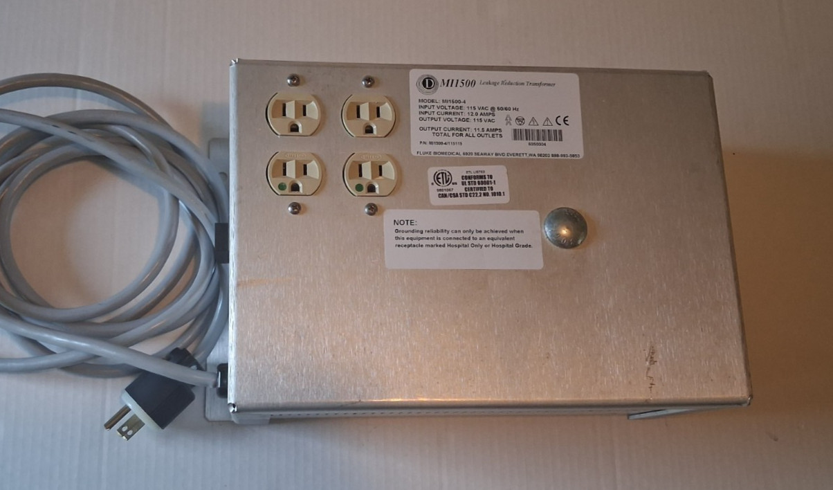Fluke M11500, Ml1500-4, Leakage Reduction Transformer 12AMPS, 115VAC, 50/60Hz