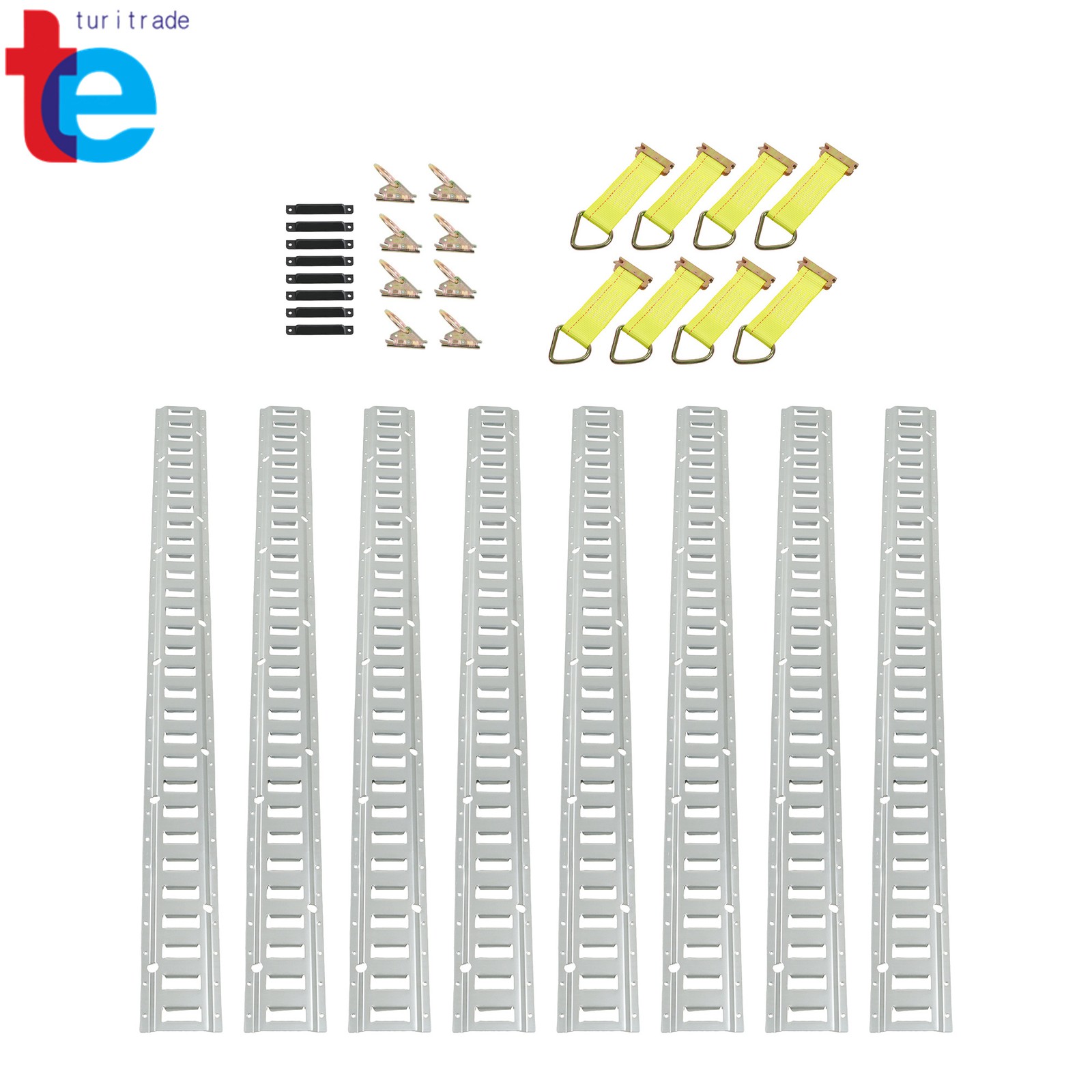 E Track Tie-Down 8× 5' Steel Rails 8x D-Ring 8x O Ring 8x End Caps