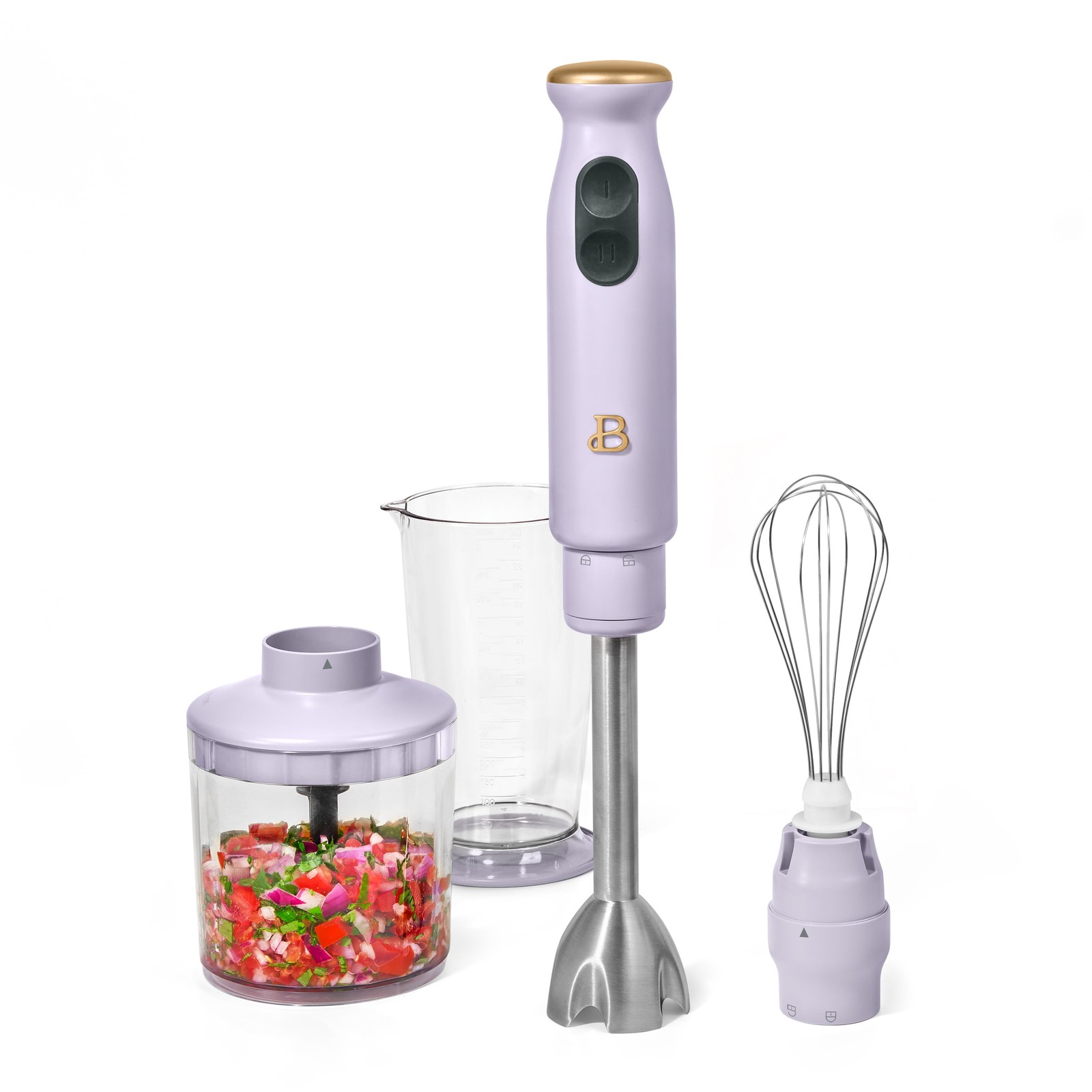 2-Speed Immersion Blender with Chopper & Measuring Cup, Lavender