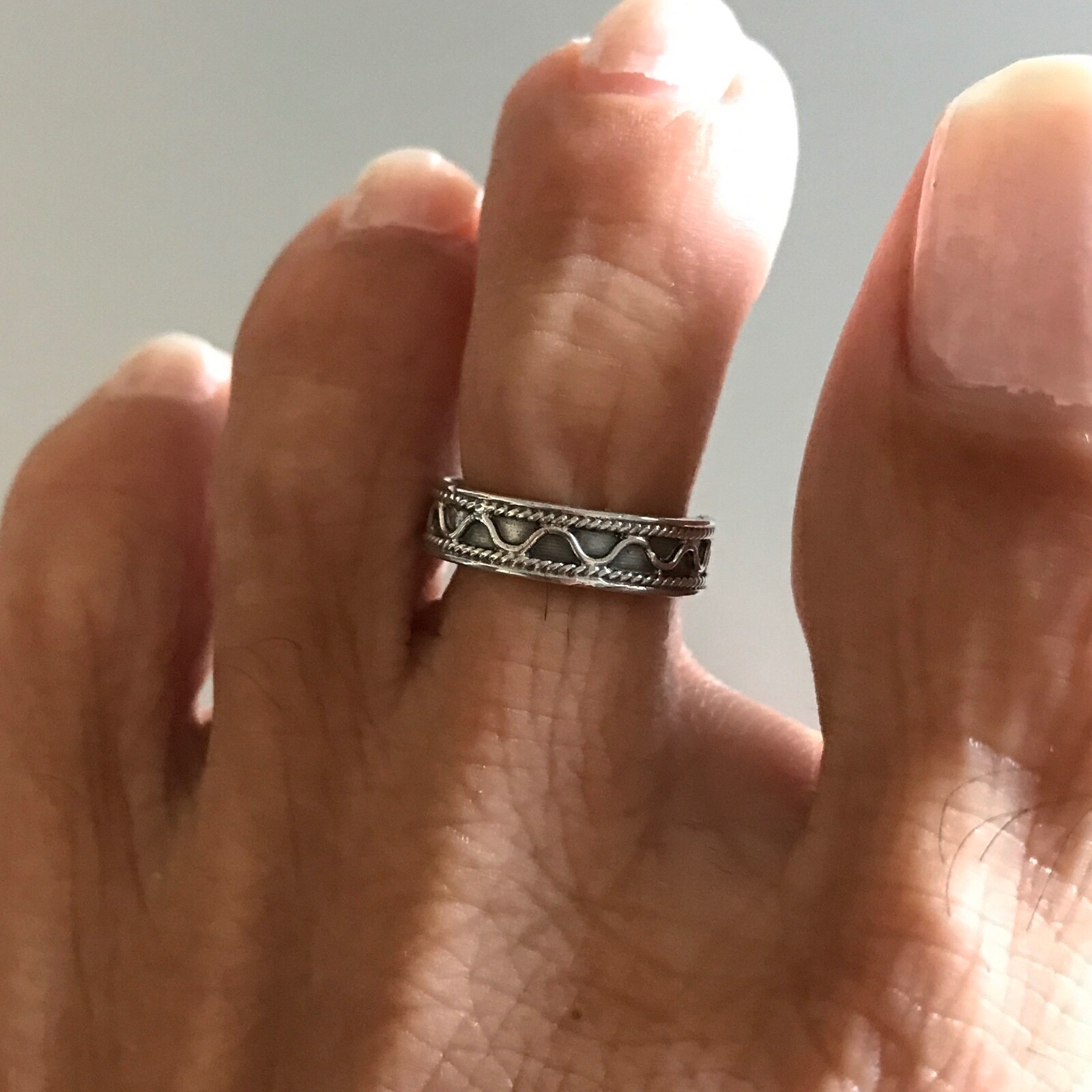Sterling Silver Bali Design Toe Ring, Silver Rings, Boho Ring, Stackable Ring