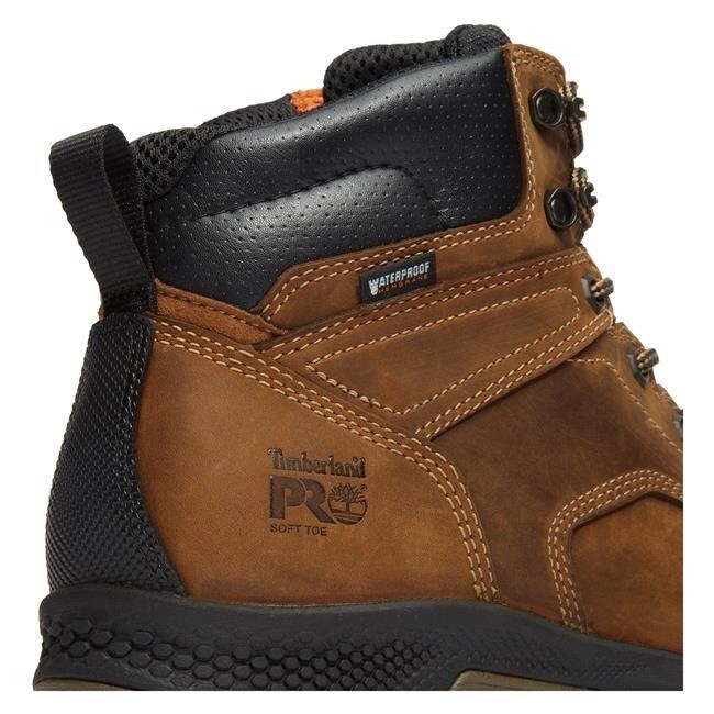 Men's Timberland PRO 6" TiTAN EV Waterproof Boots MODERN BROWN SOFT TOE NEW WORK