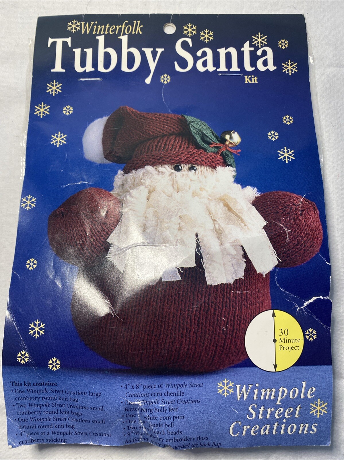 Winterfolk Tubby Santa Craft Kit Vintage 1998 Christmas Activity Wimpole WKT-TS