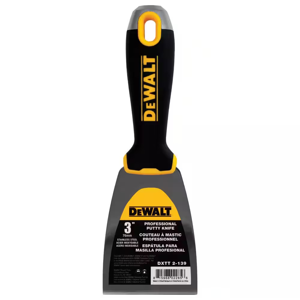 3 In. Stainless Steel Putty Knife with Soft Grip Handle