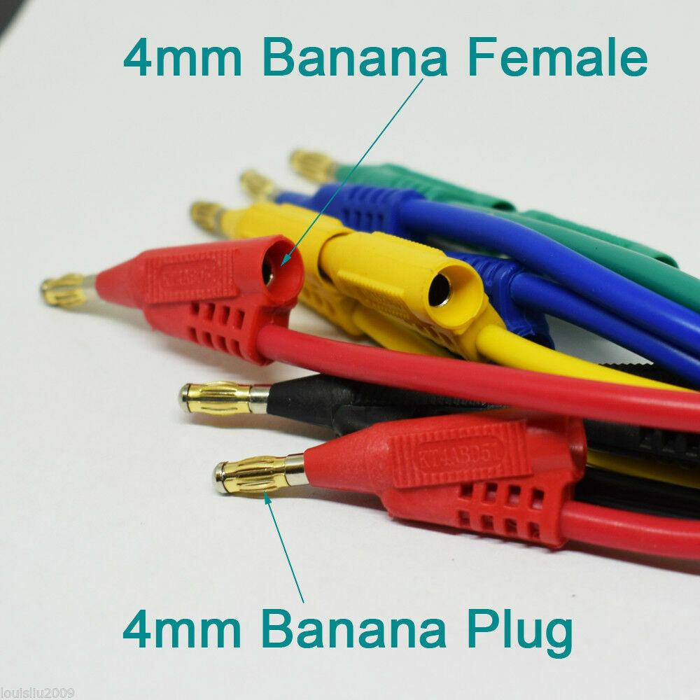 1pcs KT4ABD51 50cm Moulded 4mm Copper Banana Plug Silicone Test Lead Cable