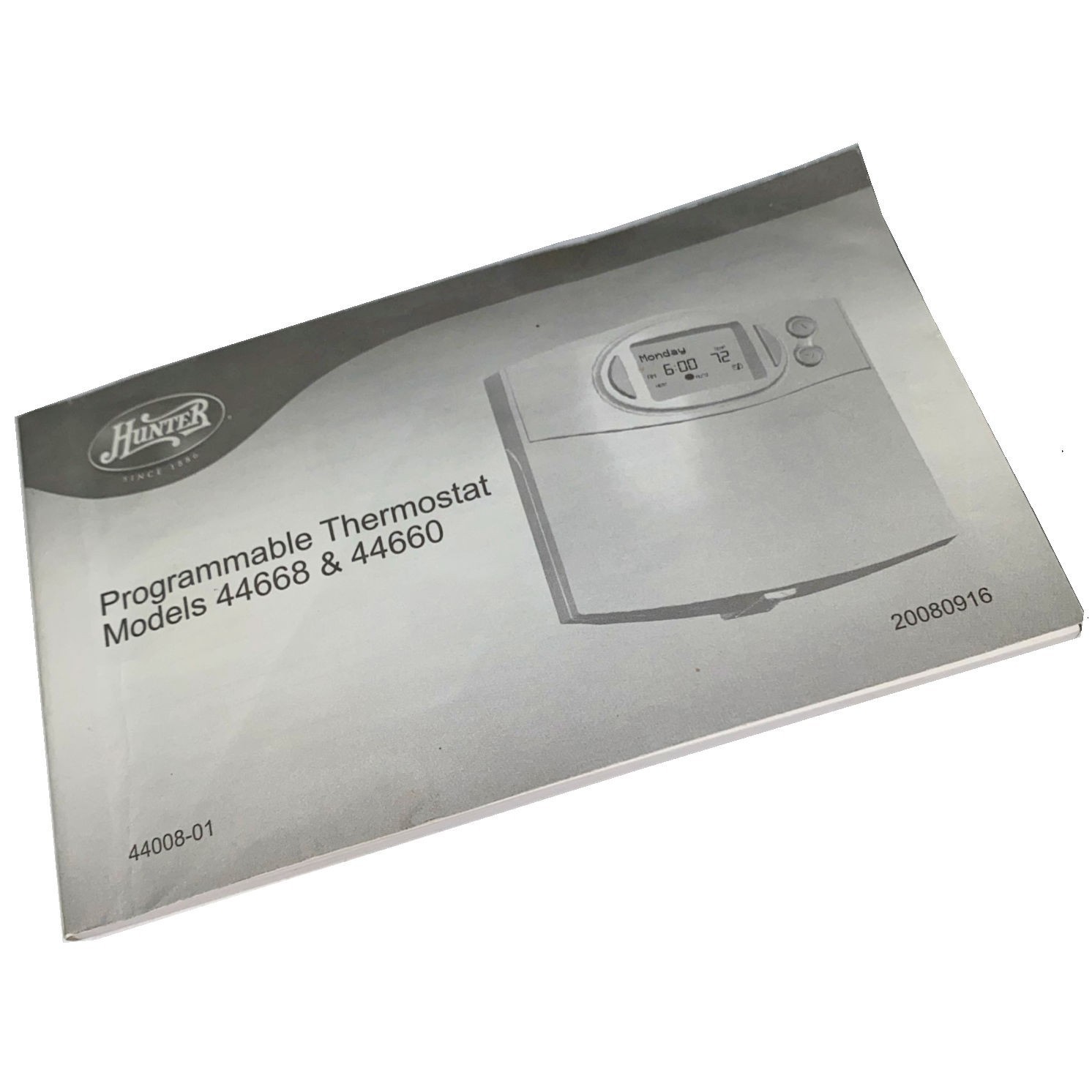 Hunter Thermostat Owners Instruction Manual 44668 44660 English Spanish Vintage