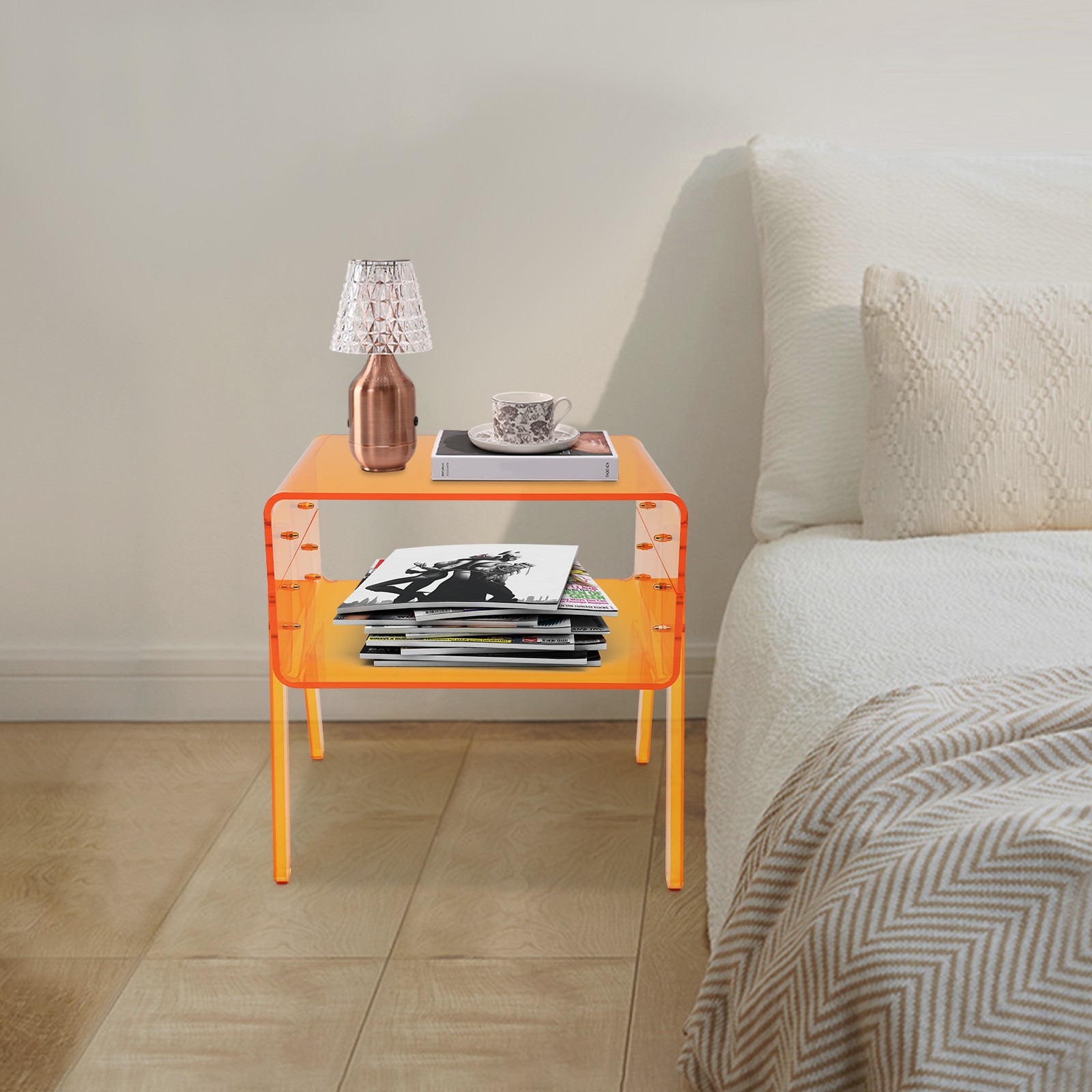 Acrylic Storage Rack Mobile Storage Cart Storage Rack for Kitchen Bathroom