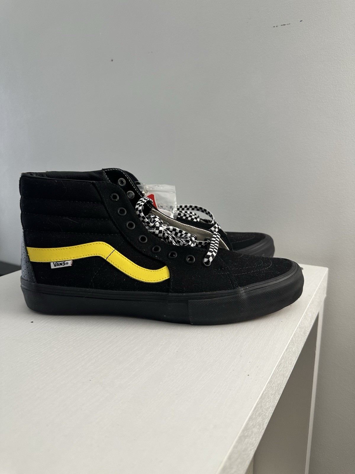 Vans Pro Skateboarding Shoes Black Yellow High Top Men's Size US11
