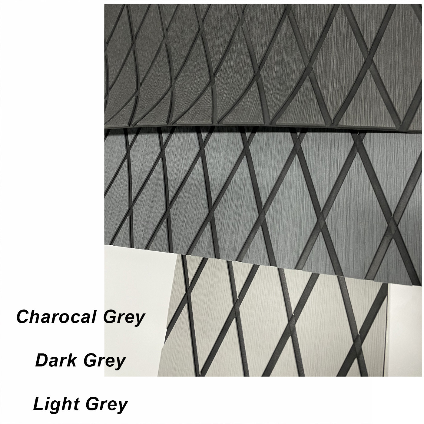 EVA Foam Boat Flooring Marine Sea Decking Carpet , Dark Gray Diamond Pattern Mat