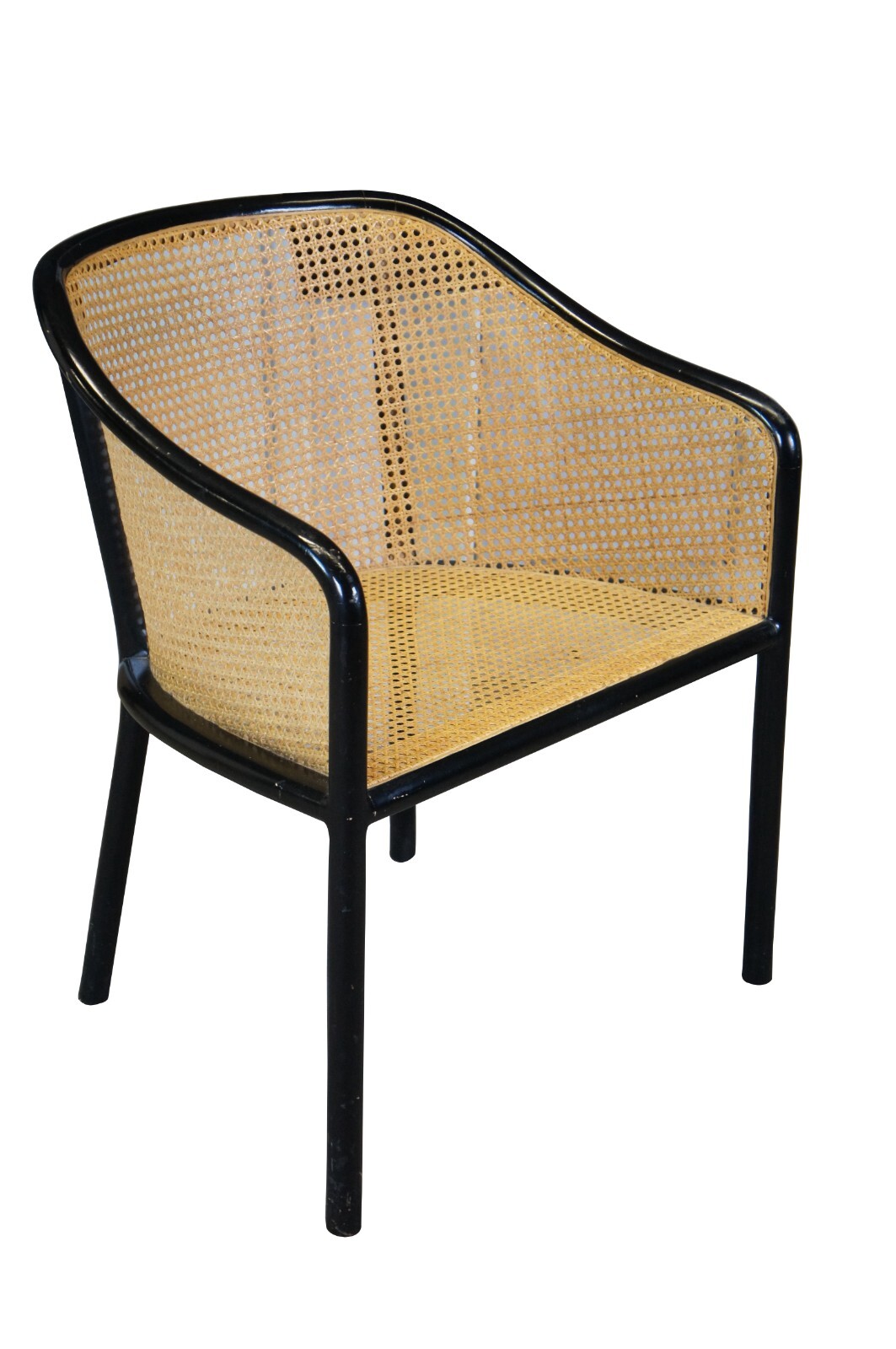 Ward Bennett For Brickel Associates Ebonized Ash & Cane "Landmark" Lounge Chair