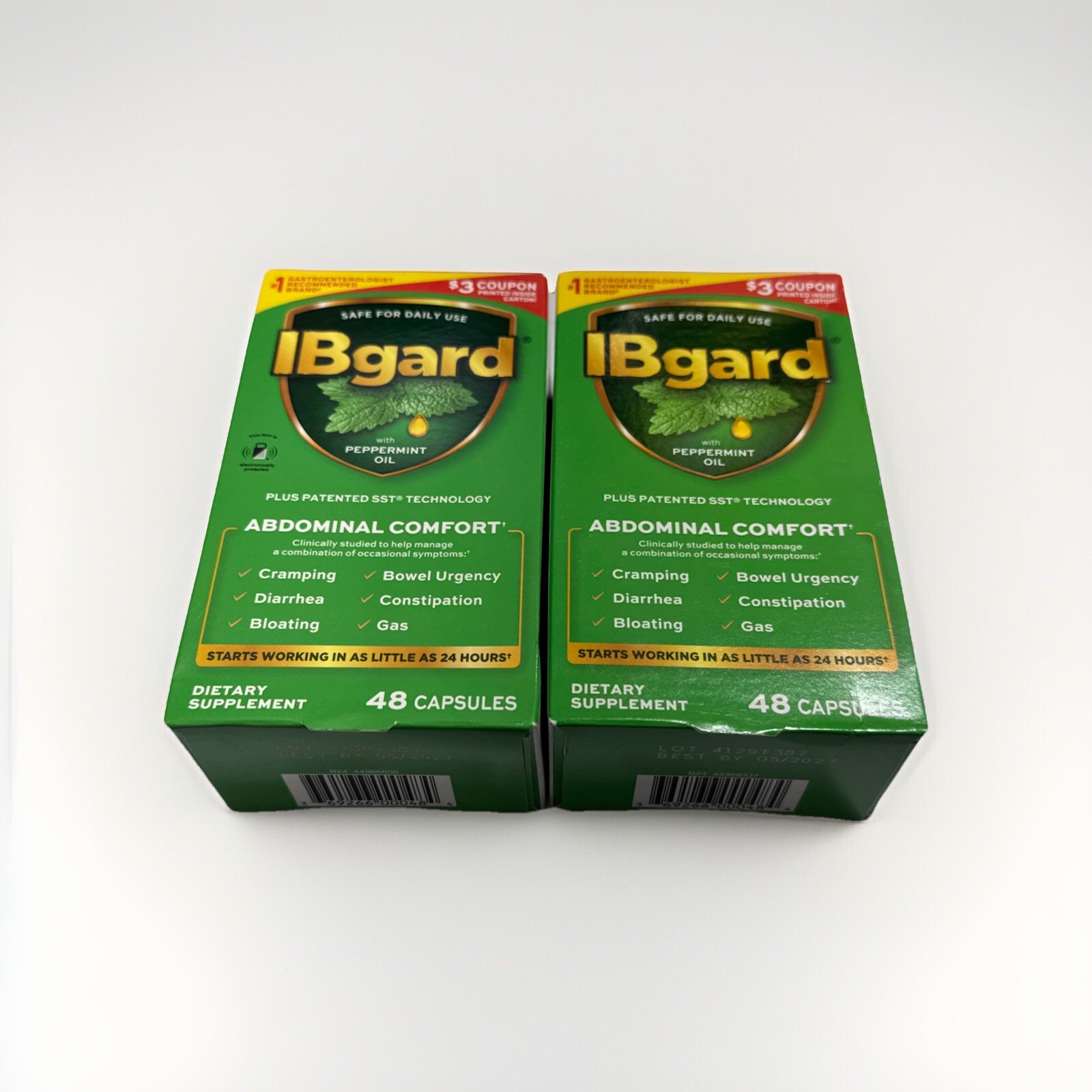 2 IBgard 48 X2= 96 Ct  ABDOMINAL COMFORT EXPIRATION DATE 12/2026+
