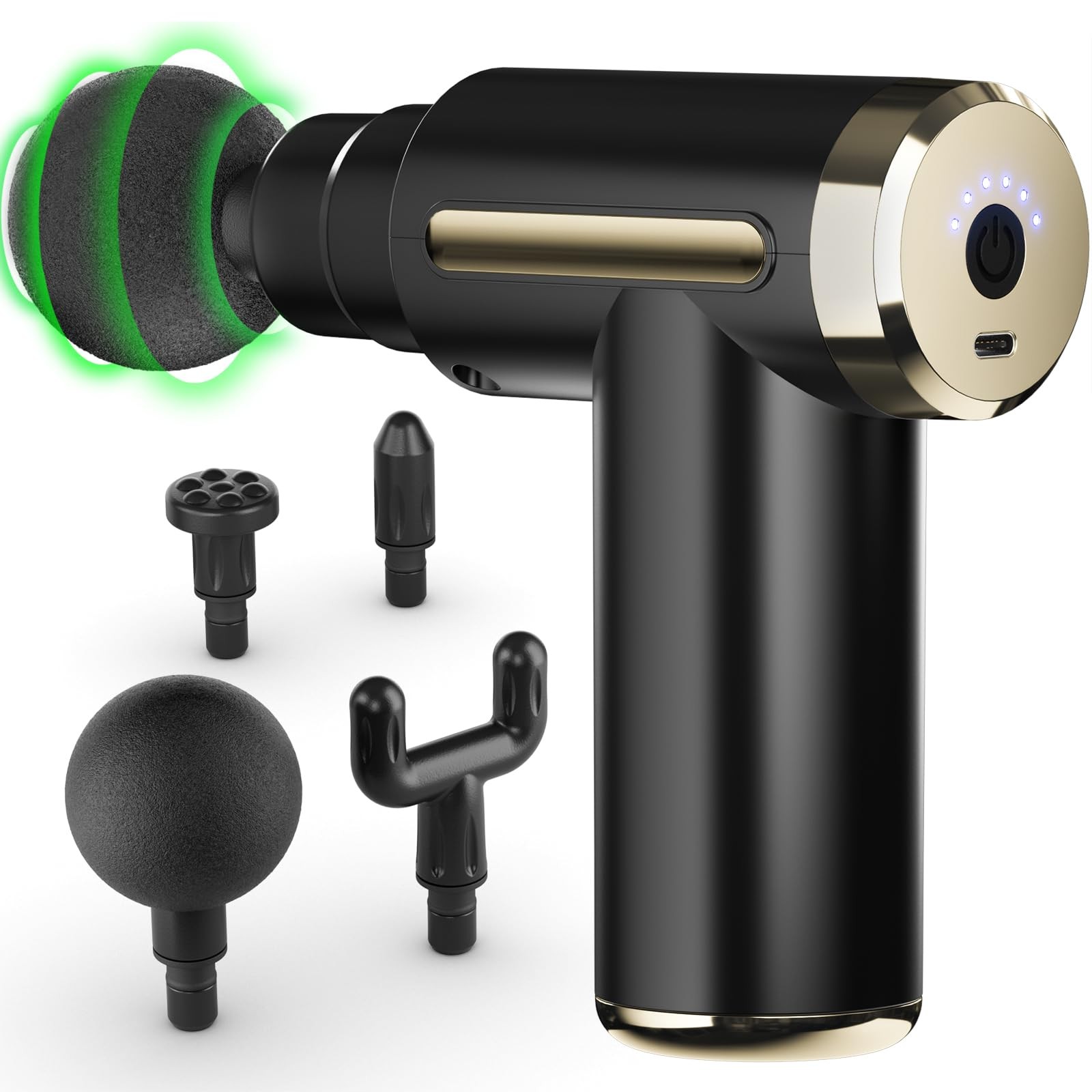 cotsoco Massage Gun Deep Tissue for Pain Relief with 4 Mini Size, Gold