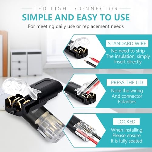 20PCS Low Voltage Wire Connector,Double Wire Plug in Connector with 20 Pcs