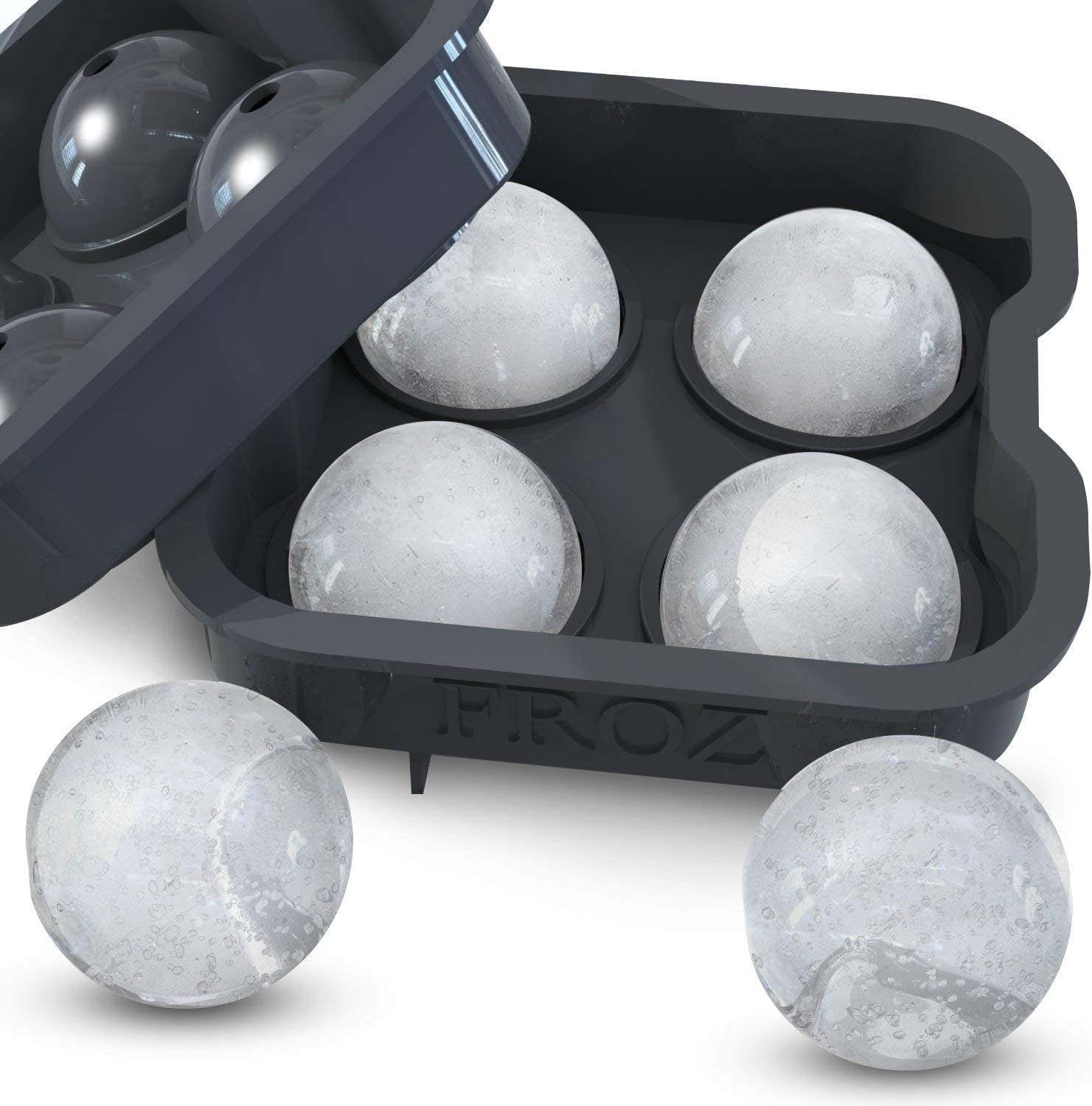Housewares Solutions Froz Ice Ball Maker – Novelty Food-Grade 4, Black