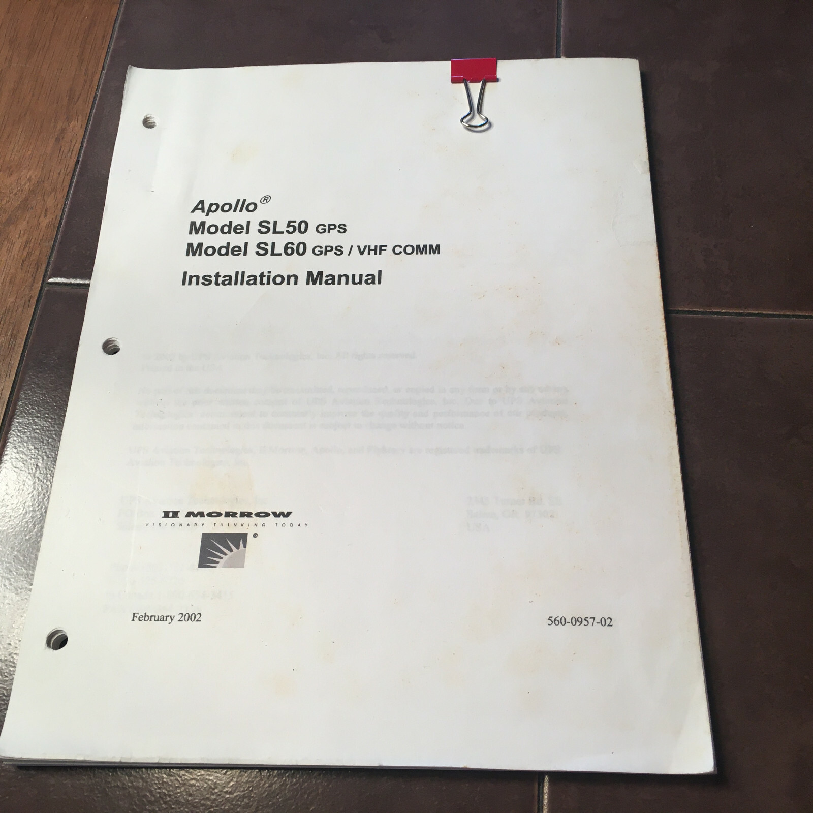 Apollo SL50 and SL60 GPS/Com Install Manual