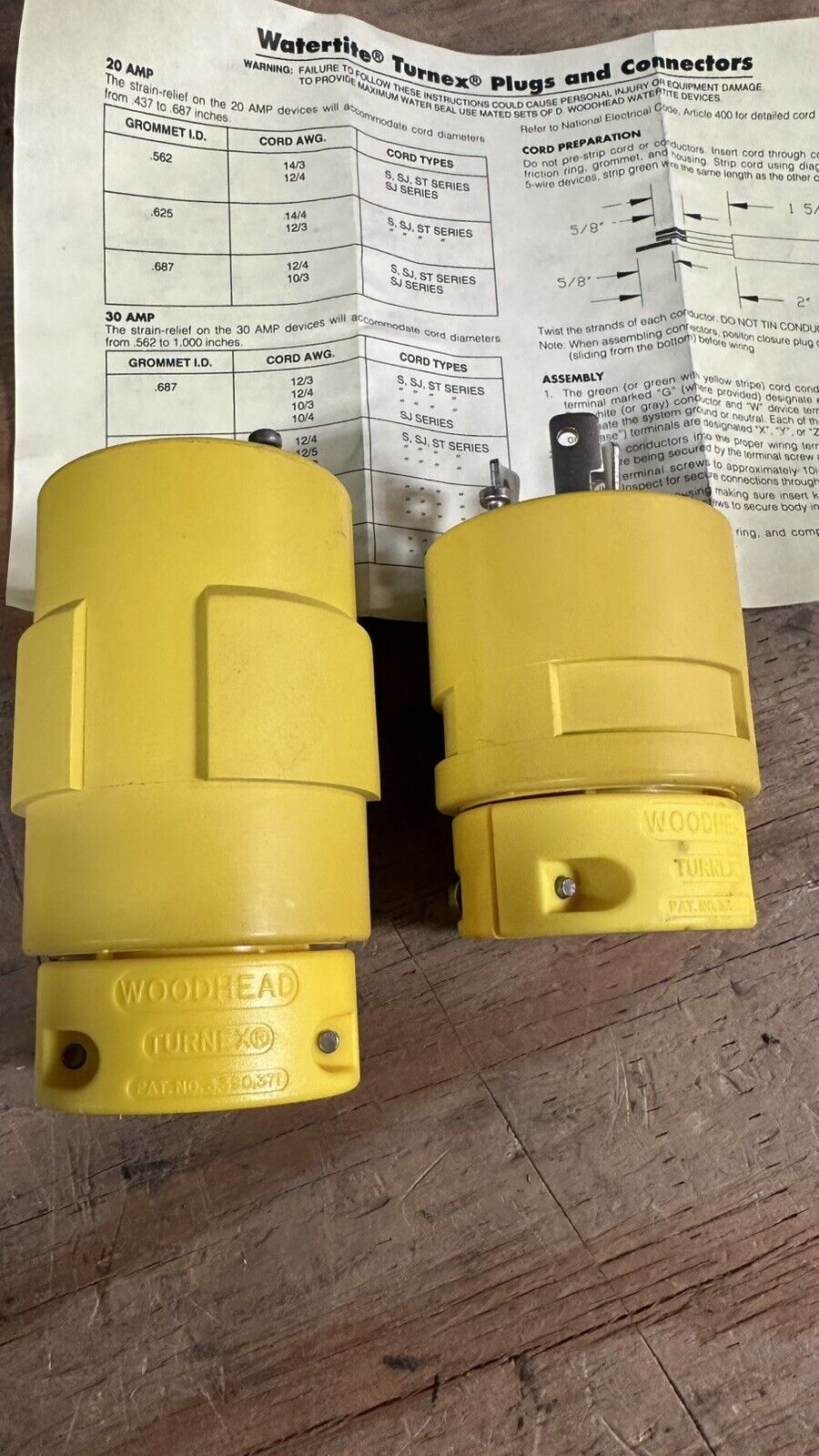Woodhead Turnex Plugs 3.390.371 Male And Female
