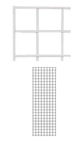 Gridwall Panel Set of 4 Grid Wall Displays 2' x 6' Retail Store Tradeshows White