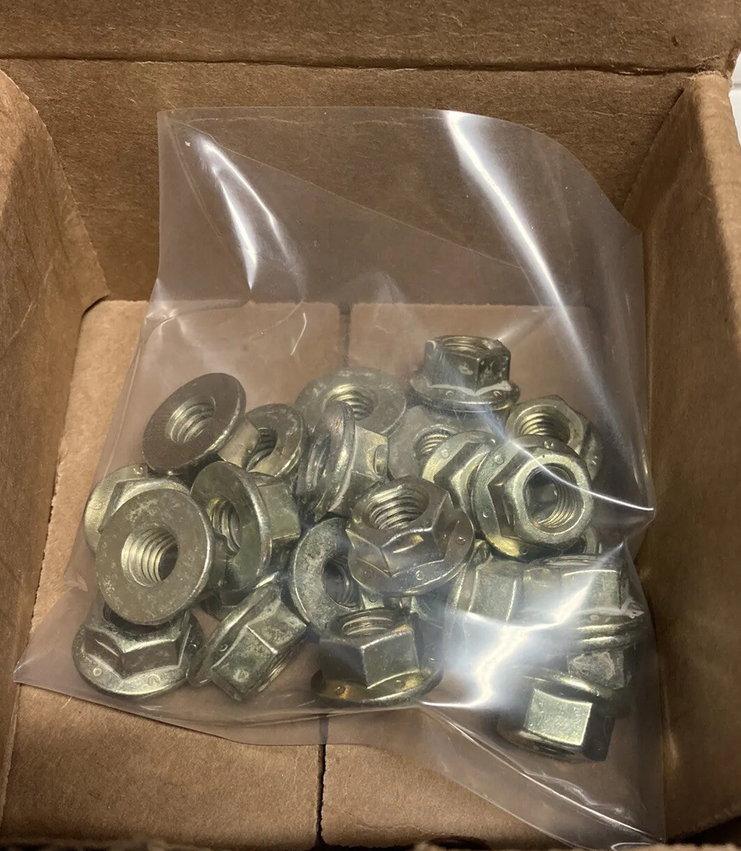 3/8"x16 Grade 8 (G) Hex Flange Top Lock Nuts Coarse Thread, Yellow Zinc Coating