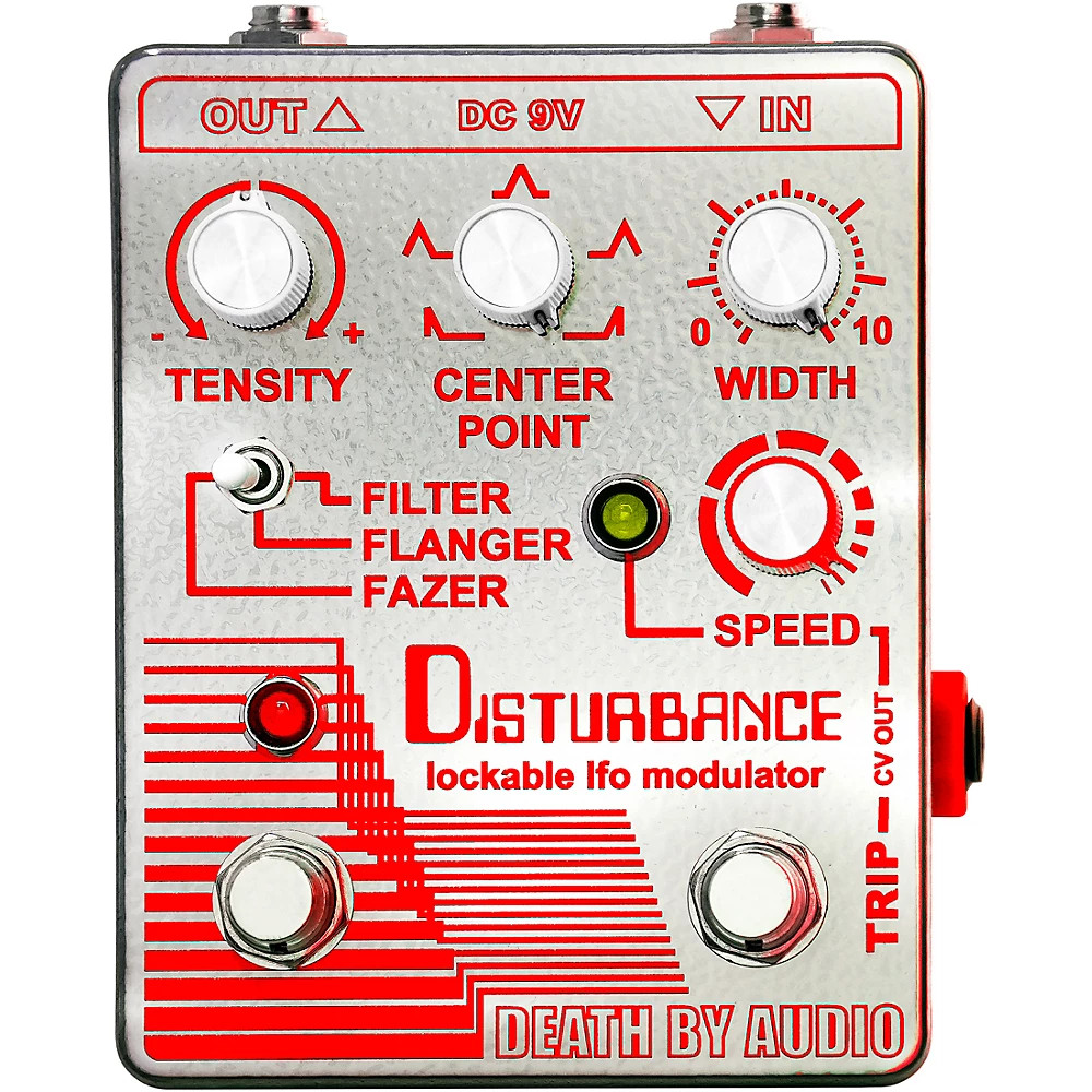 DEATH BY AUDIO Disturbance Modulator Filter,Flanger,Fazer Pedal Mirror Chrme/Red