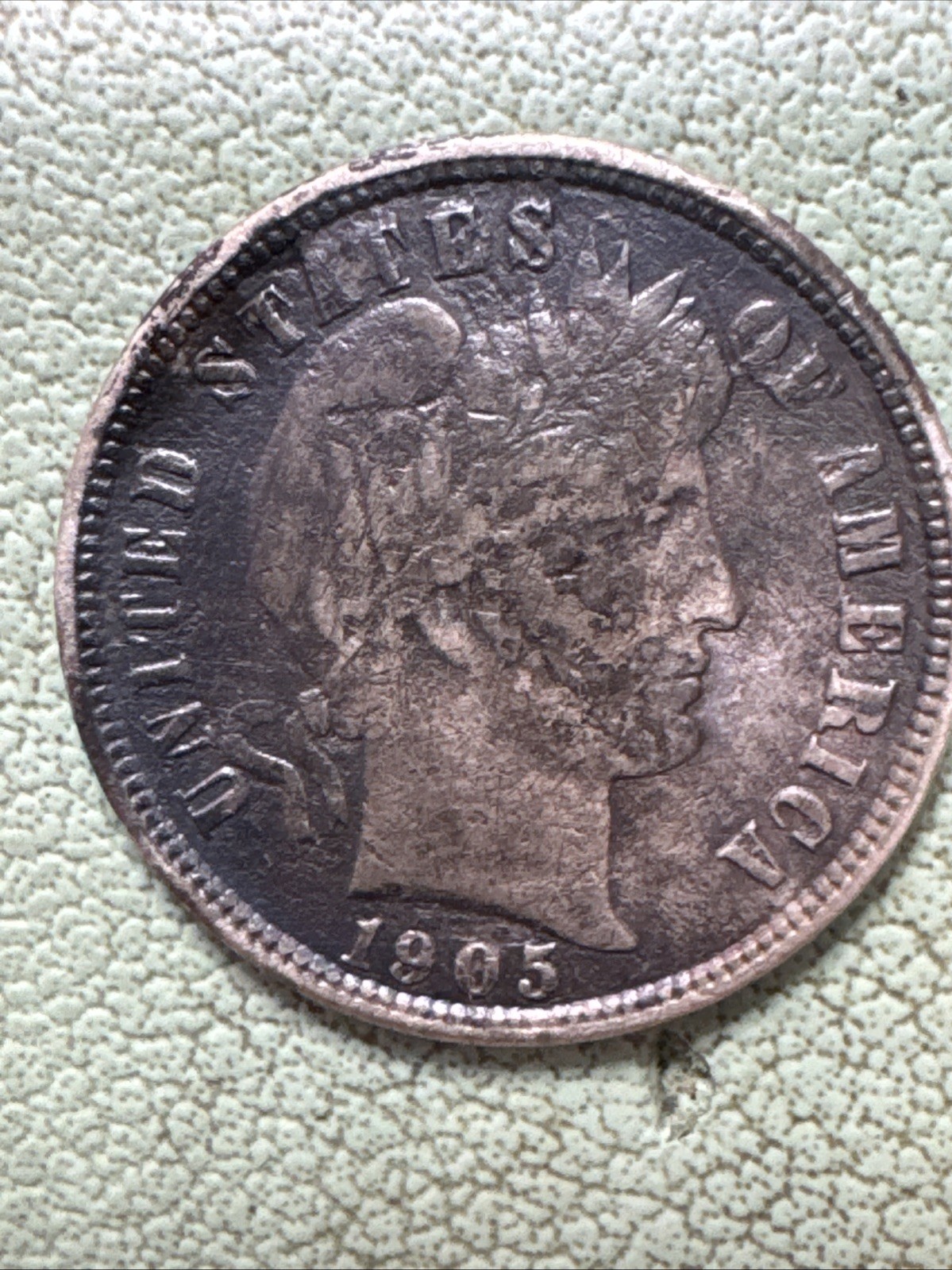 1905 S Barber Dime 10c Nice Original Toned