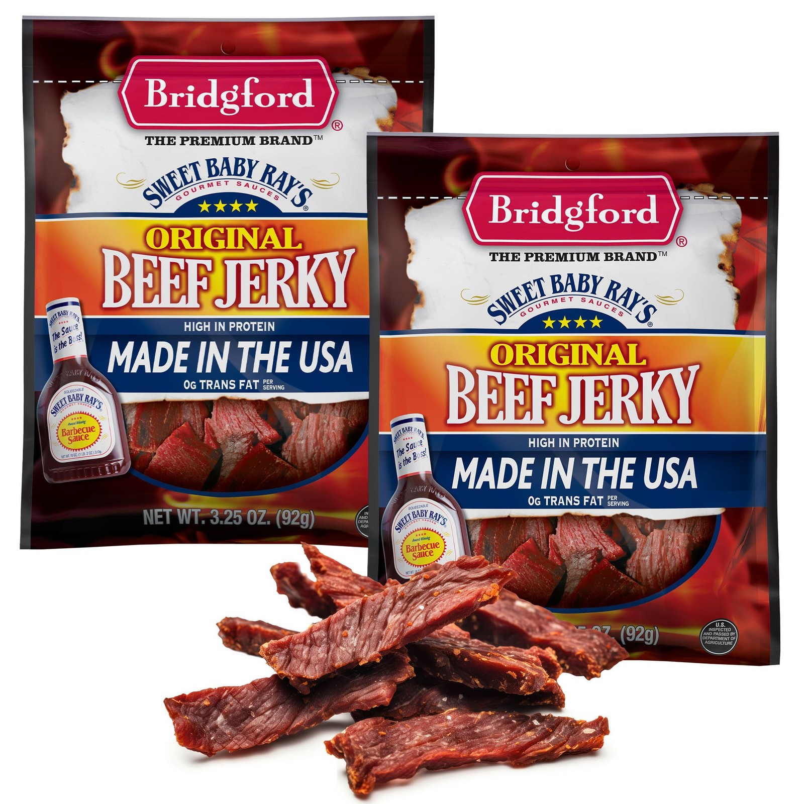 High Protein Beef Jerky Pack of 2 - Healthy Ready-to-Eat Snack for Busy