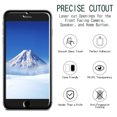 2 Pack Screen Protector Tempered Glass for iPhone SE