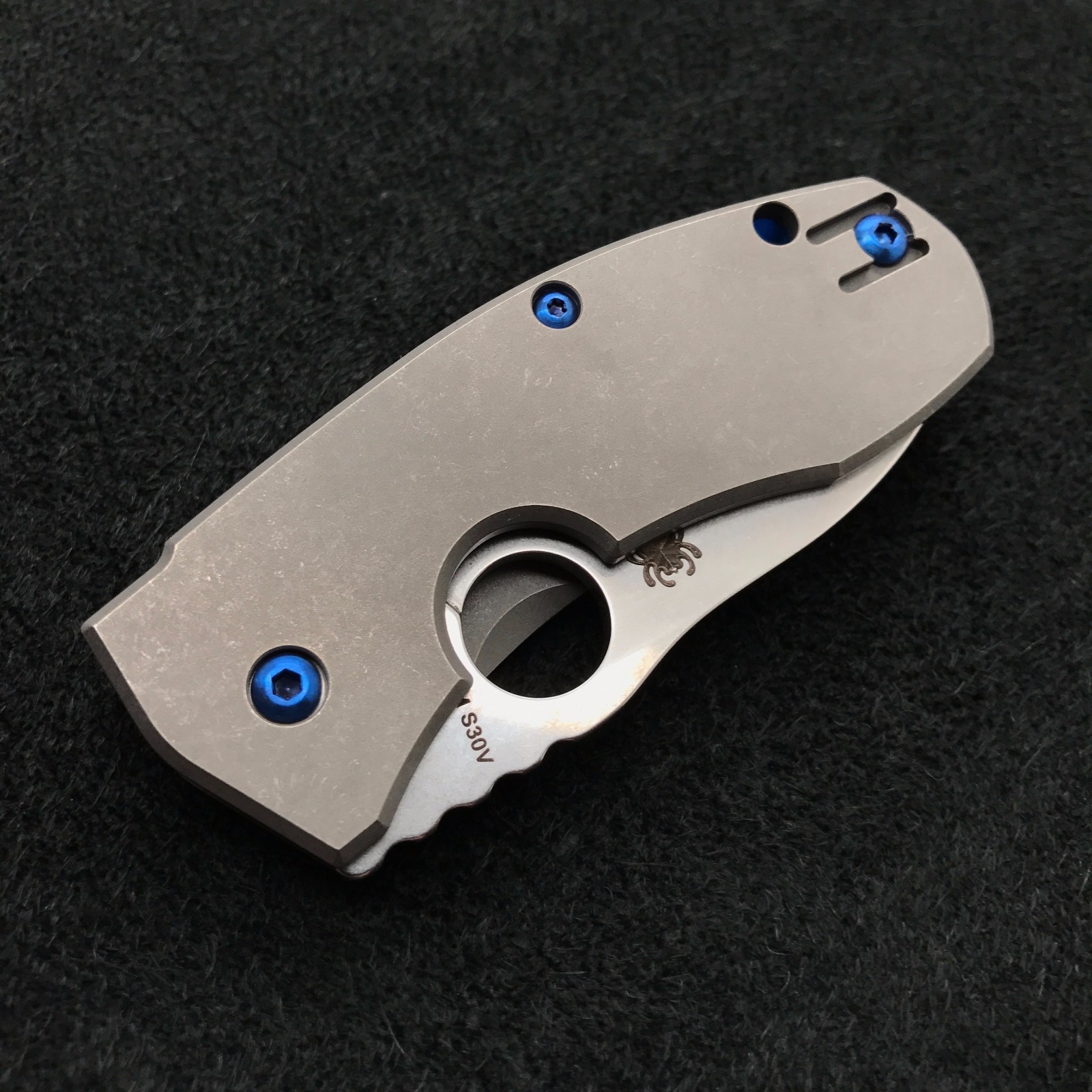 Blue Titanium Screw Set (NO KNIFE) for Spyderco Techno (6) ~ C158TIP