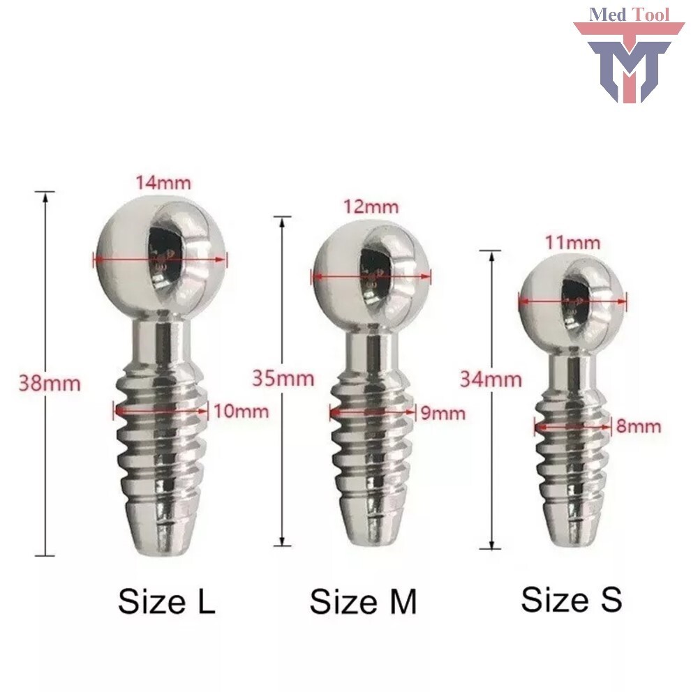 Stainless Steel Male Screw Penis Plug Urethral Dilator Cathetre Sound Stretching