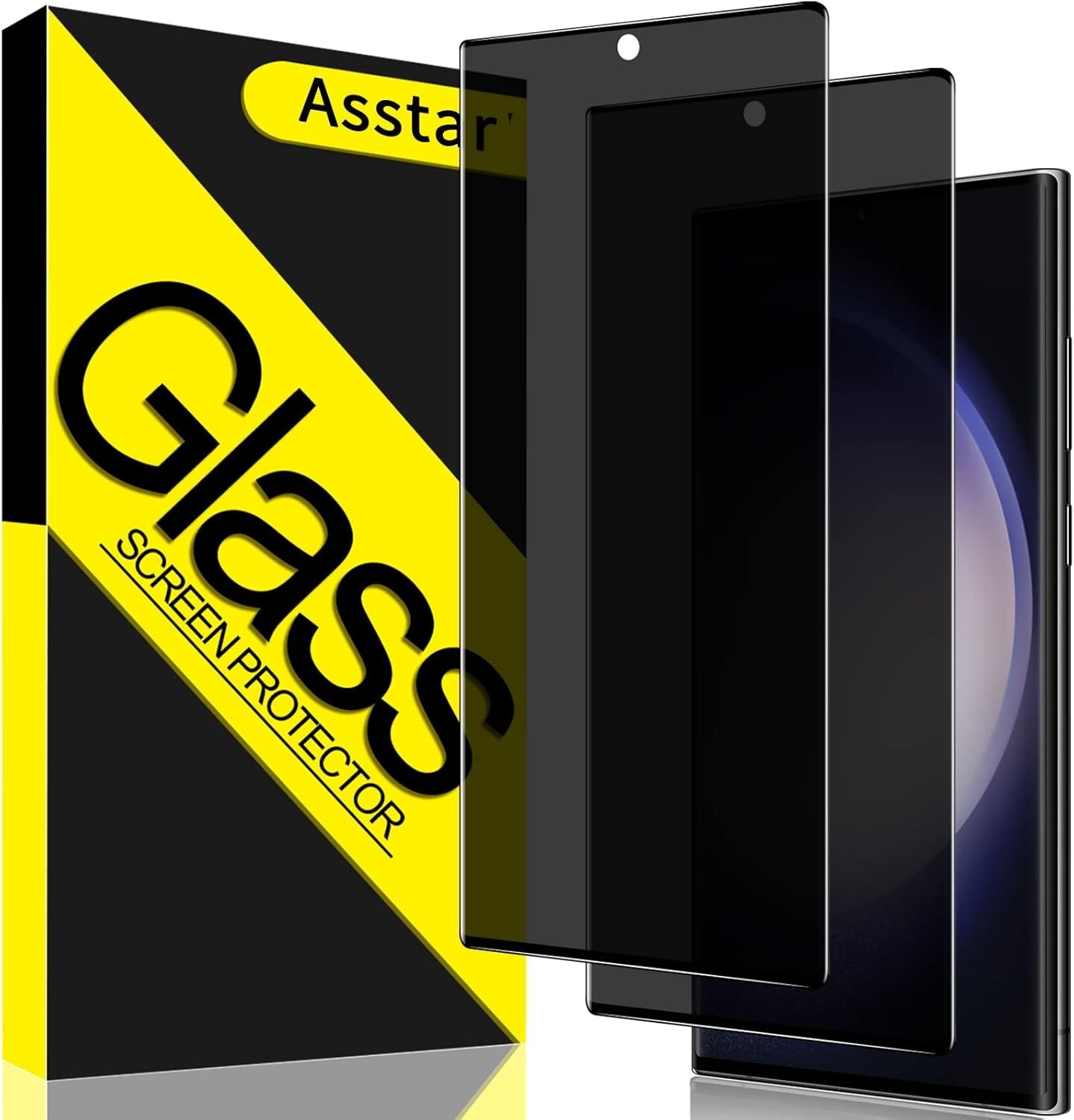 2x Protector de pantalla de privacidad de vidrio para Samsung Galaxy S23 Ultra