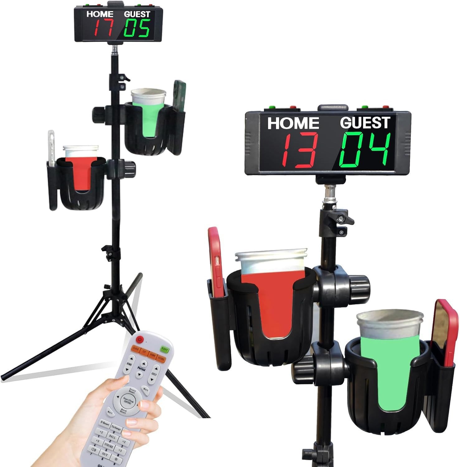 YZ Digital Cornhole Scoreboard with Drink Holder Set, Electronic Scoreboard w...