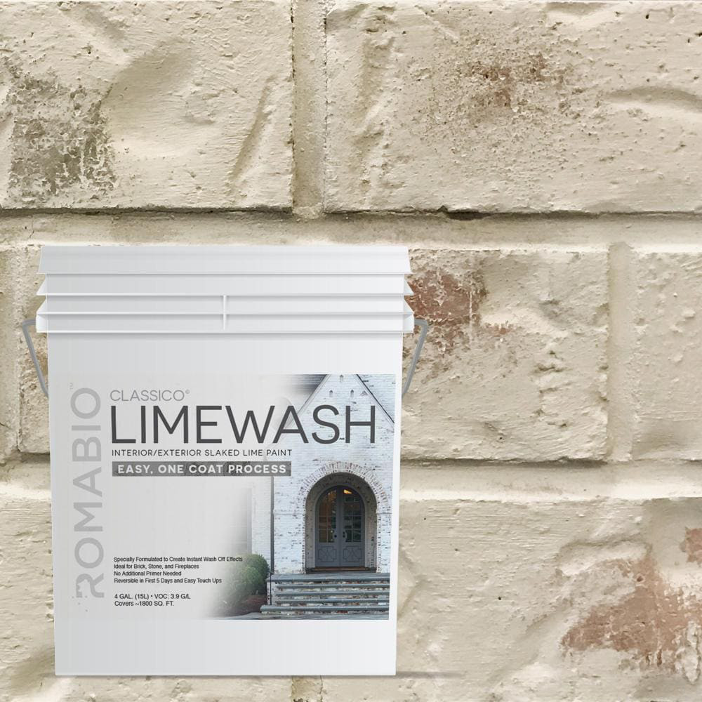 4 Gal. Riposo Beige Limewash Interior/Exterior Paint UV-Resistant ROMABIO