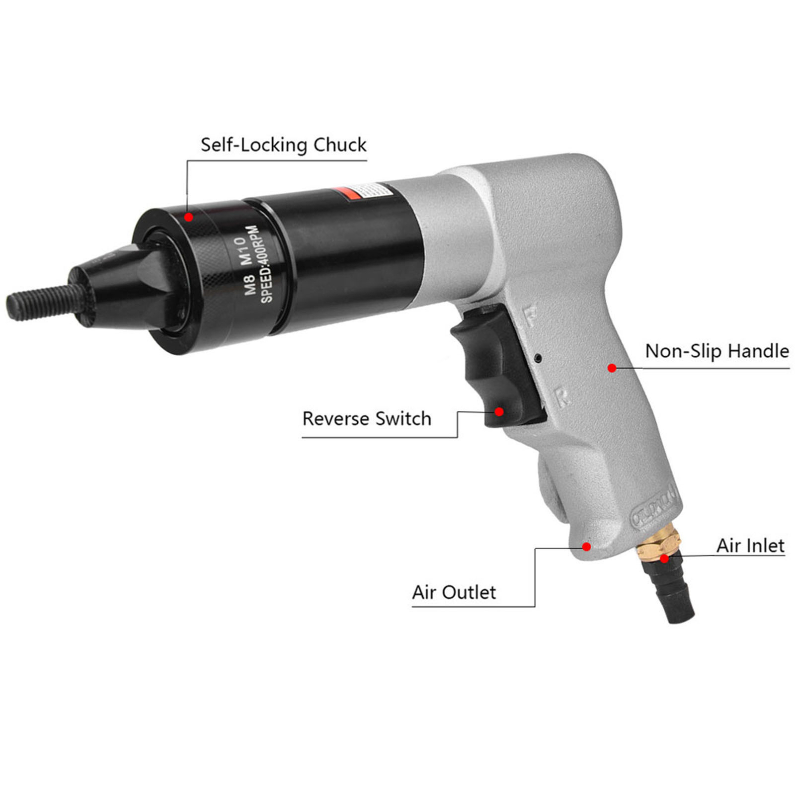 Pneumatic Riveting Pull Nut Automatic Riveter Nut Tool KP-7323