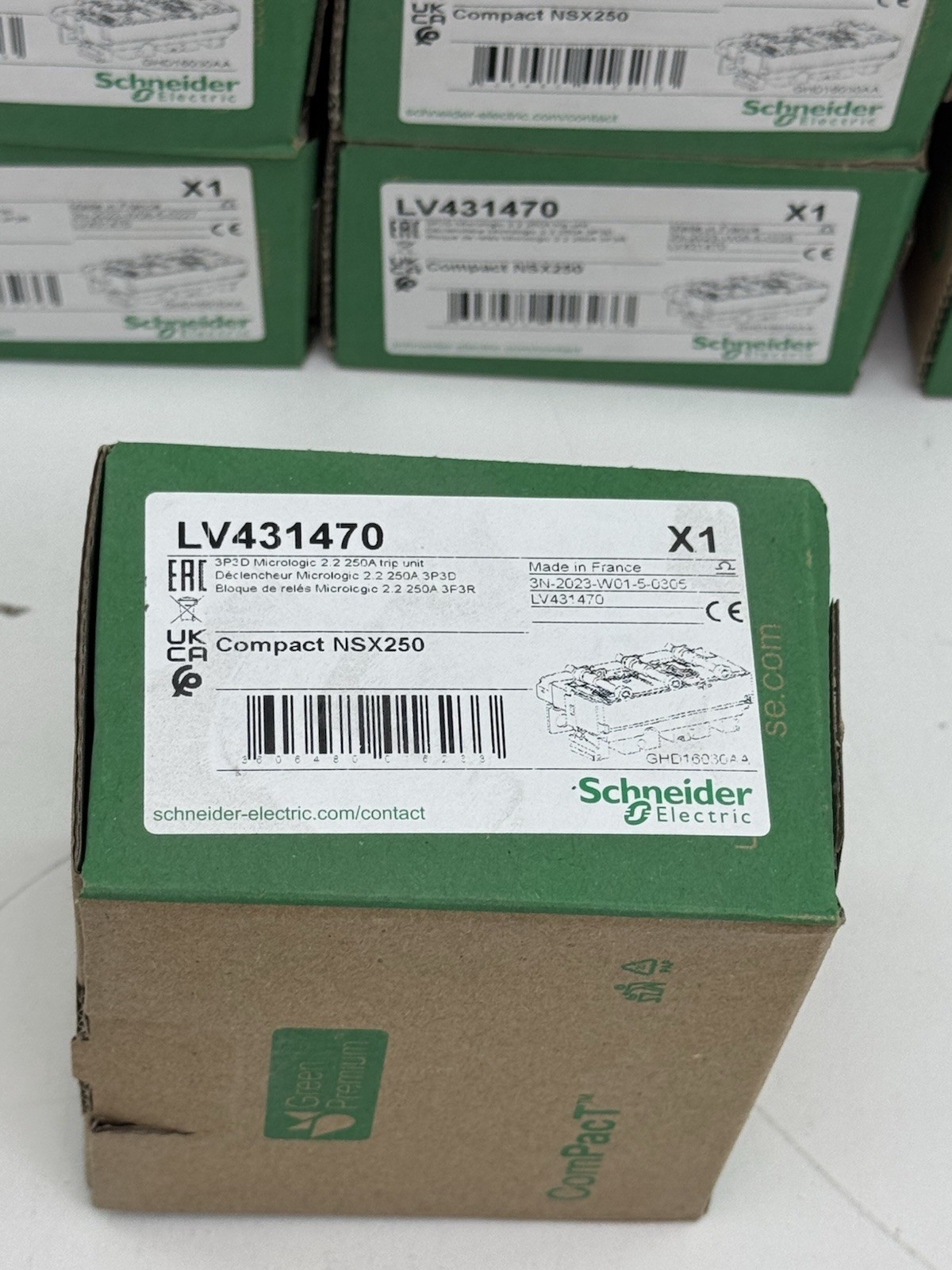 SCHNEIDER ELECTRIC LV431470 COMPACT NSX250 3P3D MICROLOGIC 2.2 250A TRIP UNIT